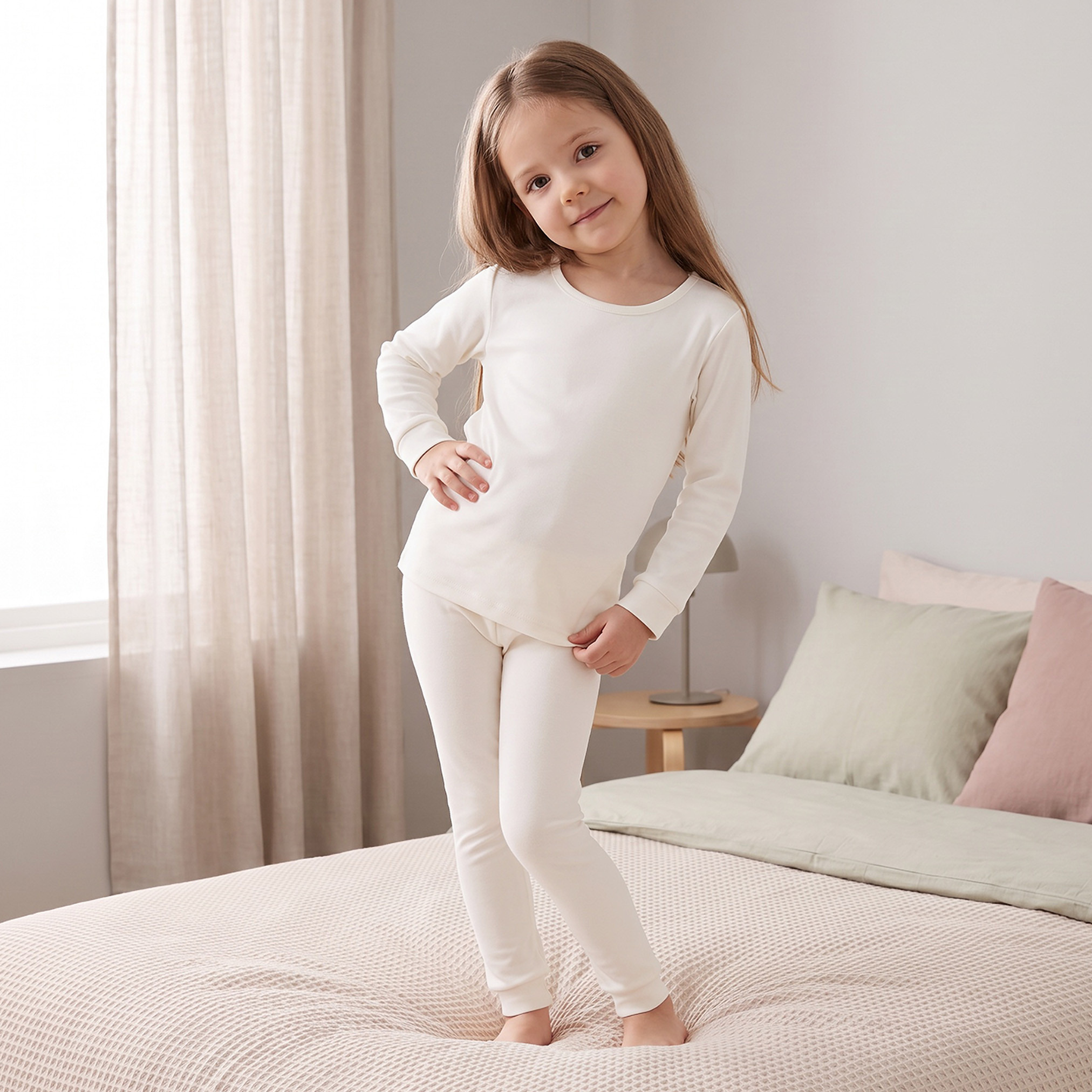 طقم حراري بياقة ضيقة وأكمام طويلة من جونيورز-girls-clothing-winterwear-thermalsets-image-1