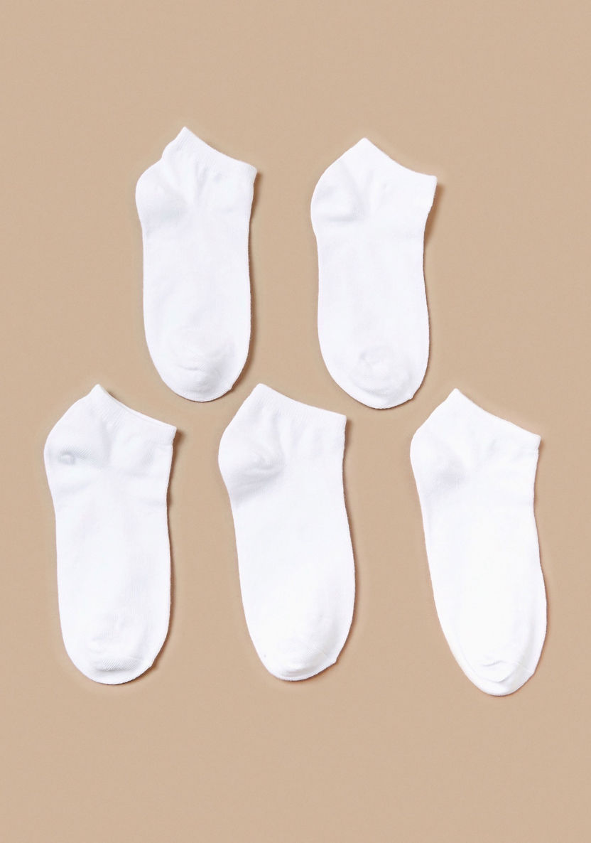 Gloo Solid Ankle-Length Socks with Elasticised Hem - Set of 5-Underwear and Socks-image-0