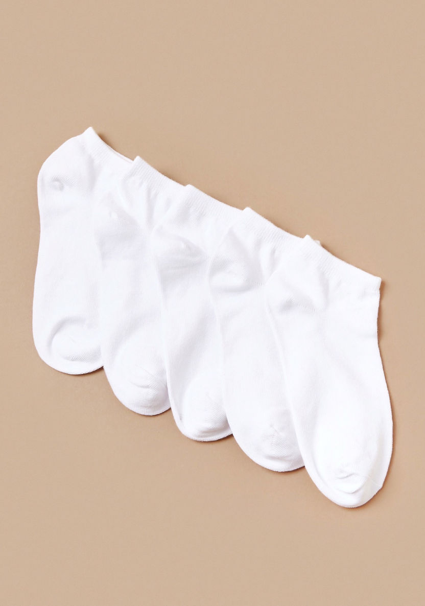 Gloo Solid Ankle-Length Socks with Elasticised Hem - Set of 5-Socks-image-1