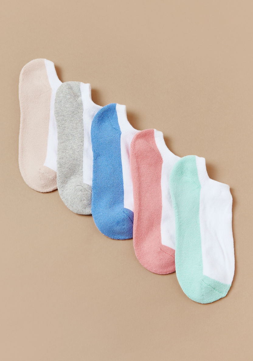 Gloo Ribbed Ankle-Length Socks with Cuffed Hem - Pack of 5-Socks-image-1