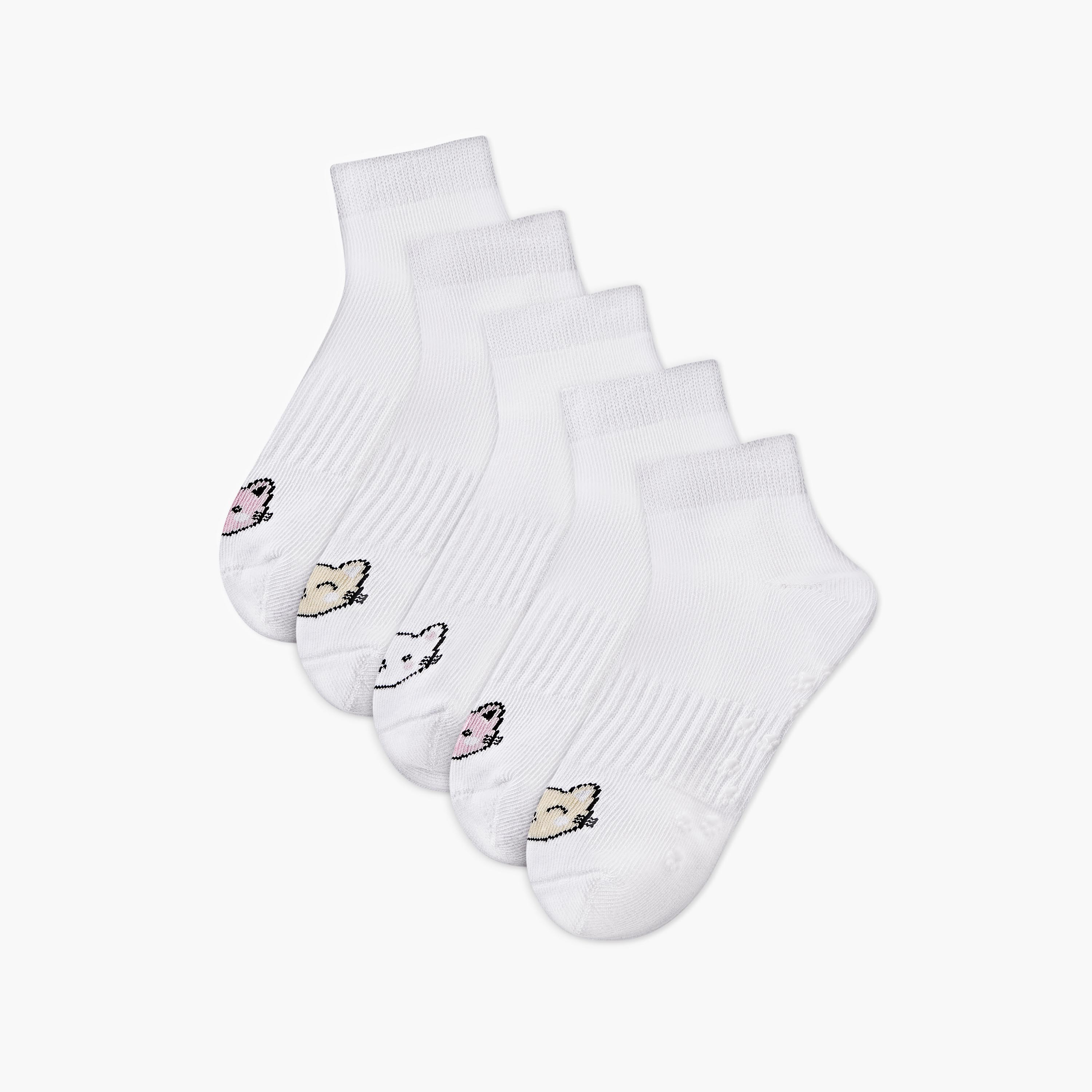Pack of 5 Juniors Girls Socks Ankle Length-girls-accessories-socks-image-1