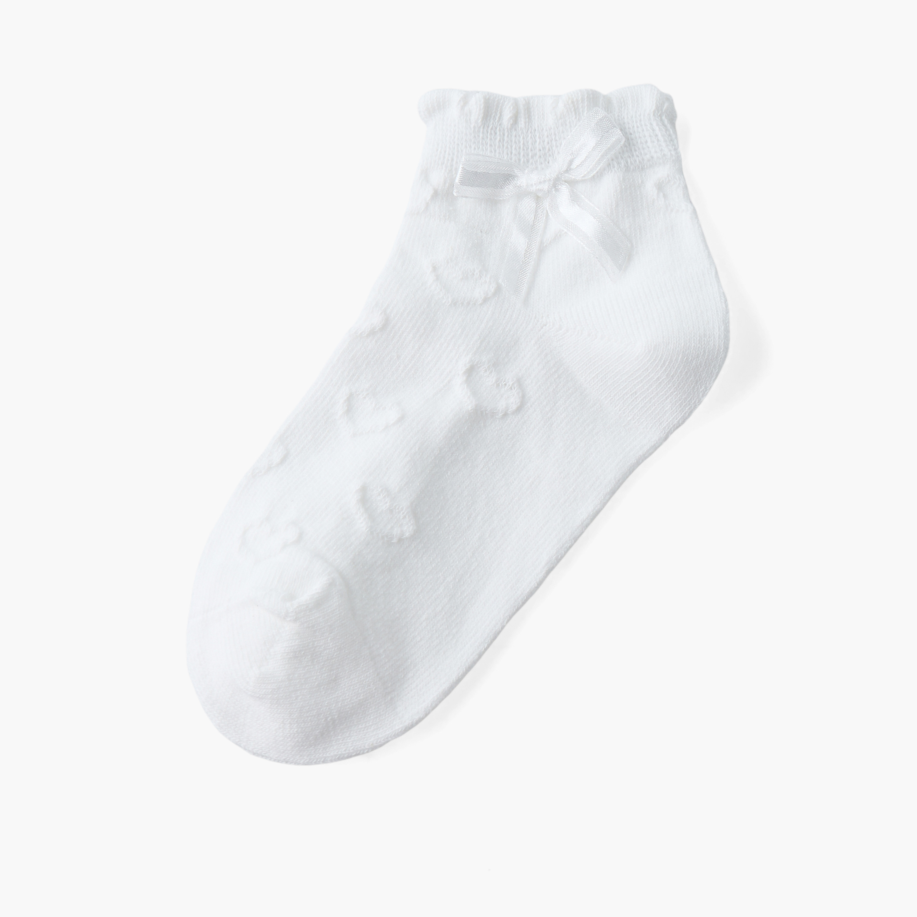 طقم جوارب 3 أزواج للبنات بتفاصيل فيونكة من جونيورز-girls-accessories-socks-image-2