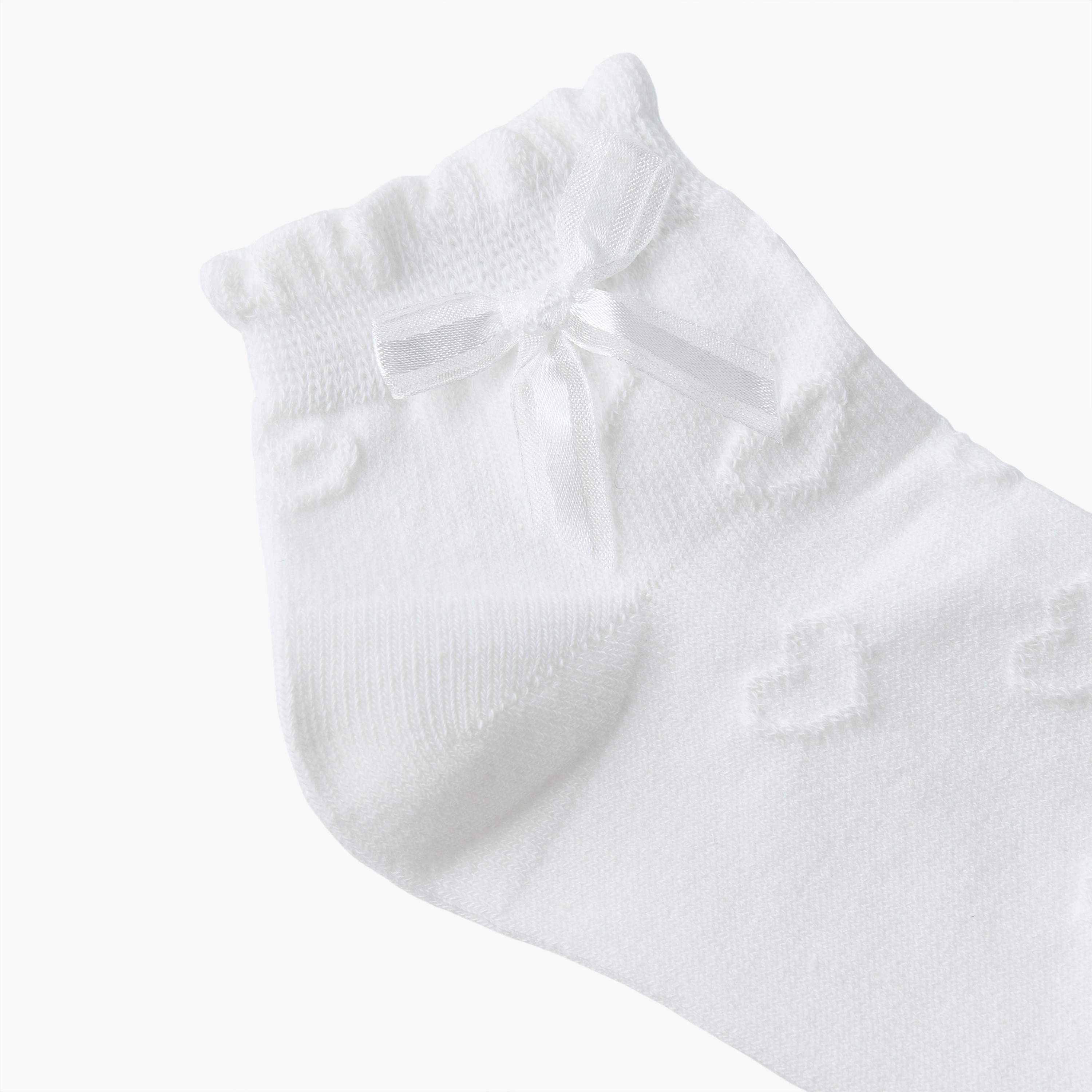 طقم جوارب 3 أزواج للبنات بتفاصيل فيونكة من جونيورز-girls-accessories-socks-image-3