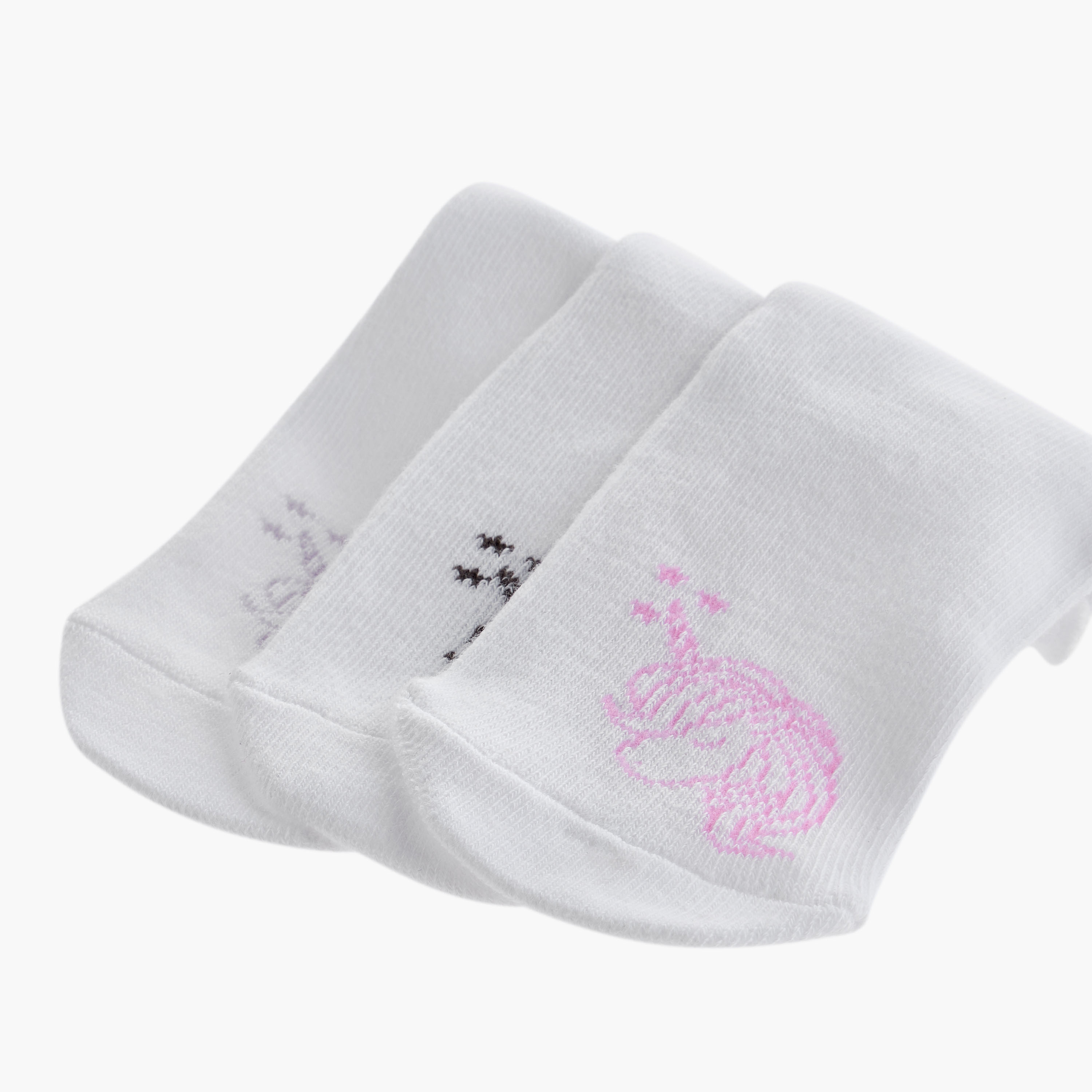 Juniors Unicorn Print Ankle Length Socks - Set of 3-girls-accessories-socks-image-3