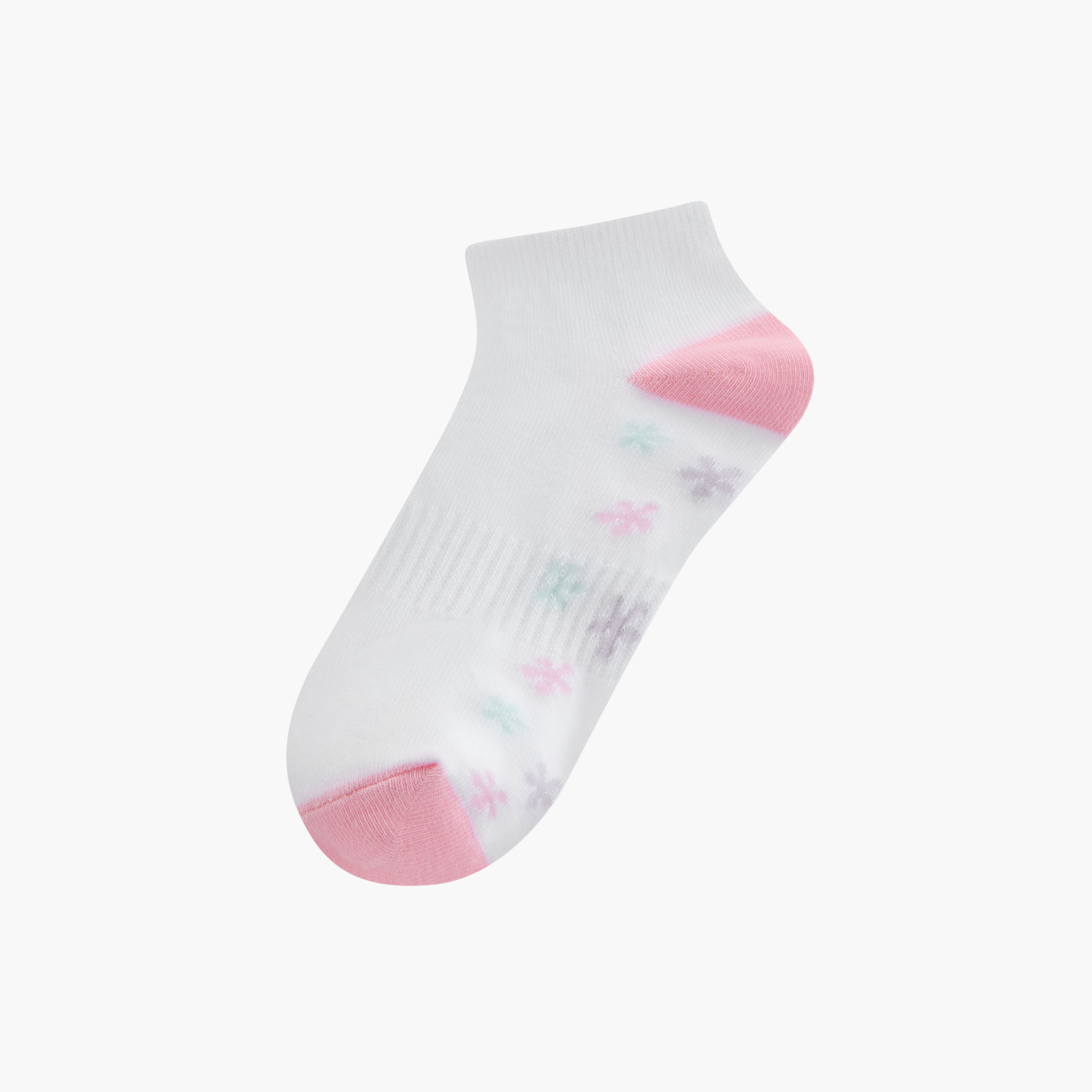 Juniors Floral Print Ankle Length Socks - Set of 3-girls-accessories-socks-image-2