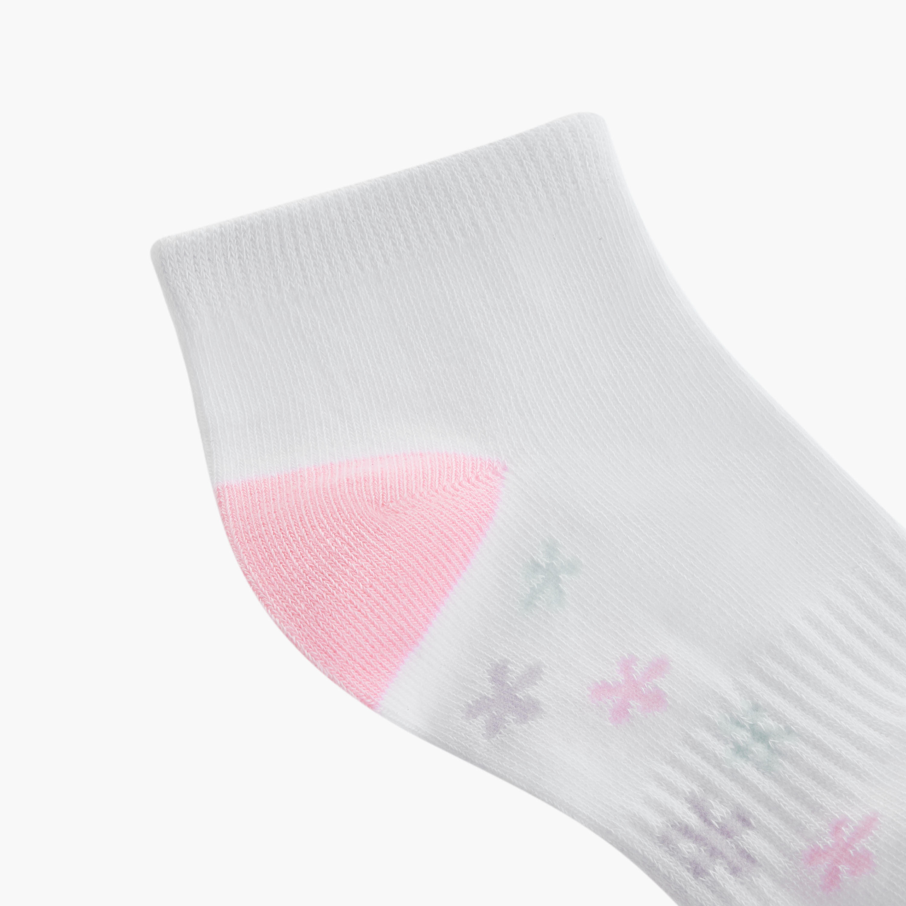 Juniors Floral Print Ankle Length Socks - Set of 3-girls-accessories-socks-image-3