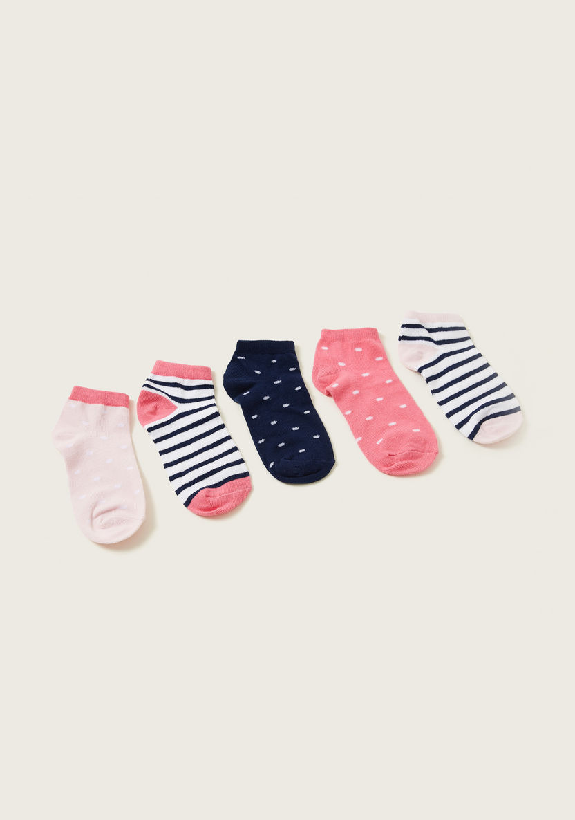 Gloo Printed Ankle-Length Socks with Cuffed Hem - Pack of 5-Multipacks-image-0