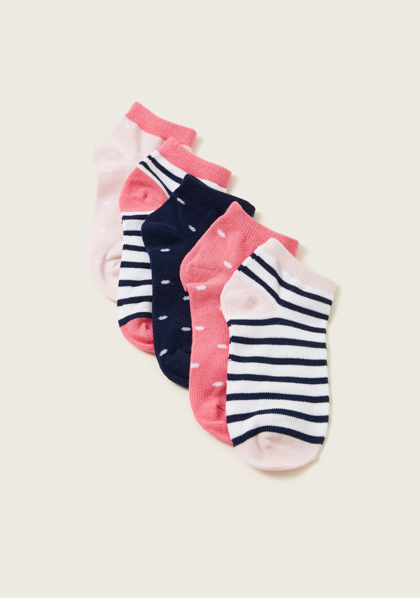 Gloo Printed Ankle-Length Socks with Cuffed Hem - Pack of 5-Multipacks-image-1