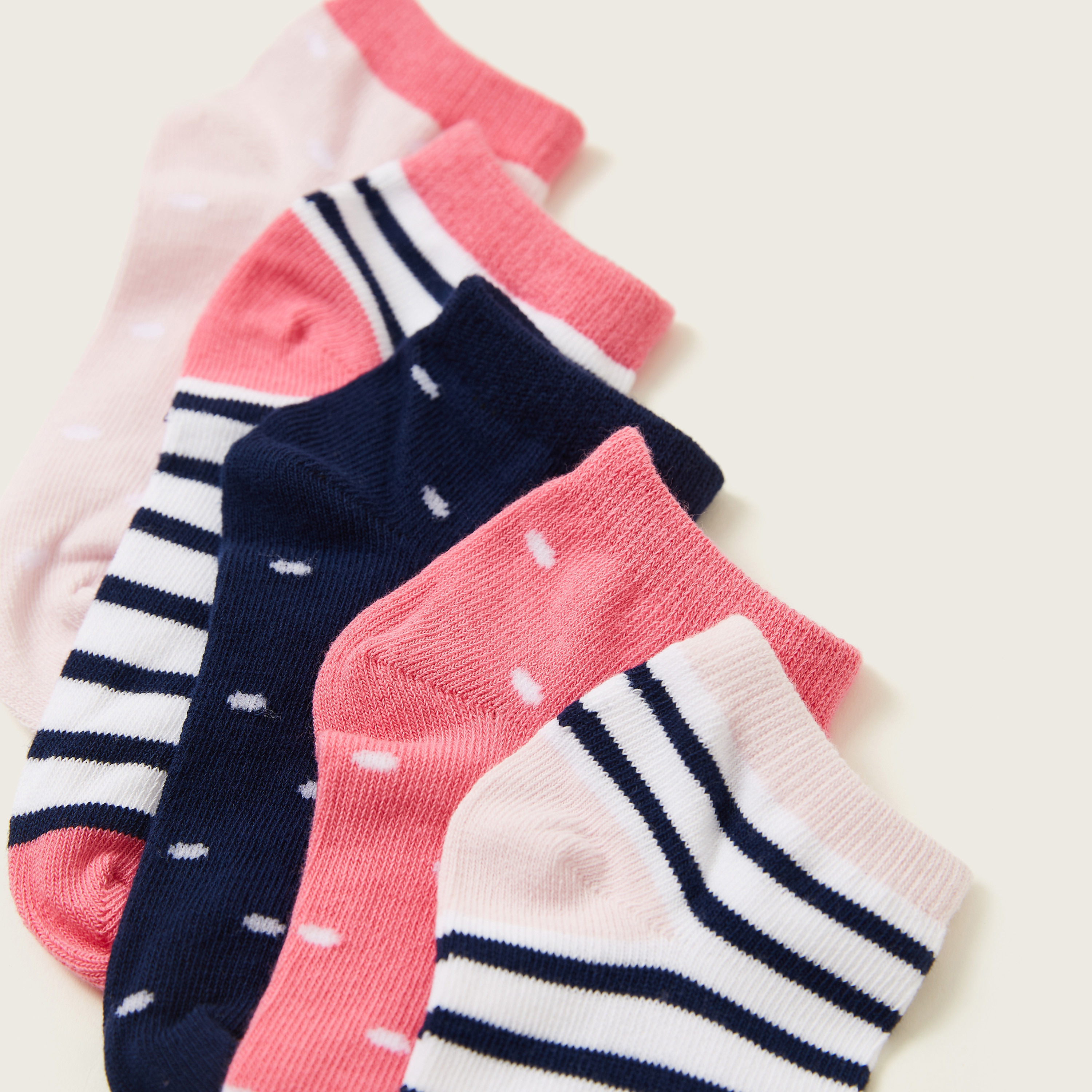 Gloo Printed Ankle-Length Socks with Cuffed Hem - Pack of 5-girls-clothing-multipacks-image-3