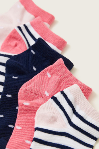 Gloo Printed Ankle-Length Socks with Cuffed Hem - Pack of 5