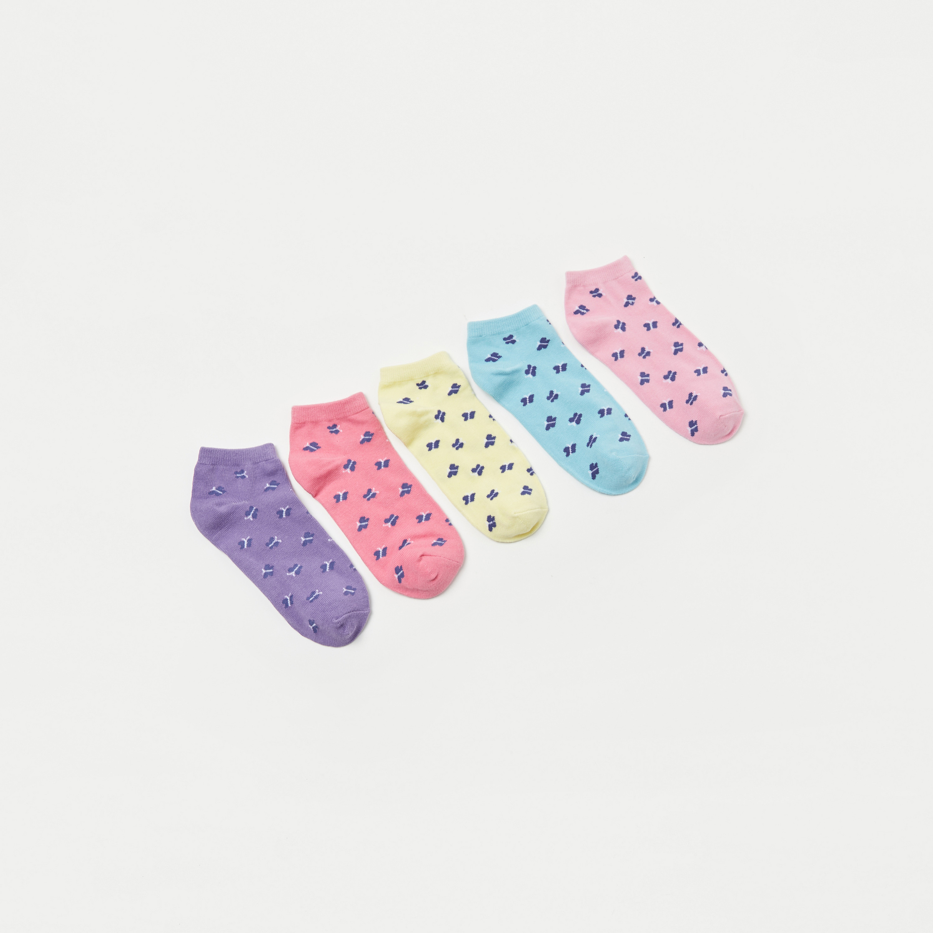 Gloo Butterfly Print Socks - Set of 5-girls-accessories-socks-image-1