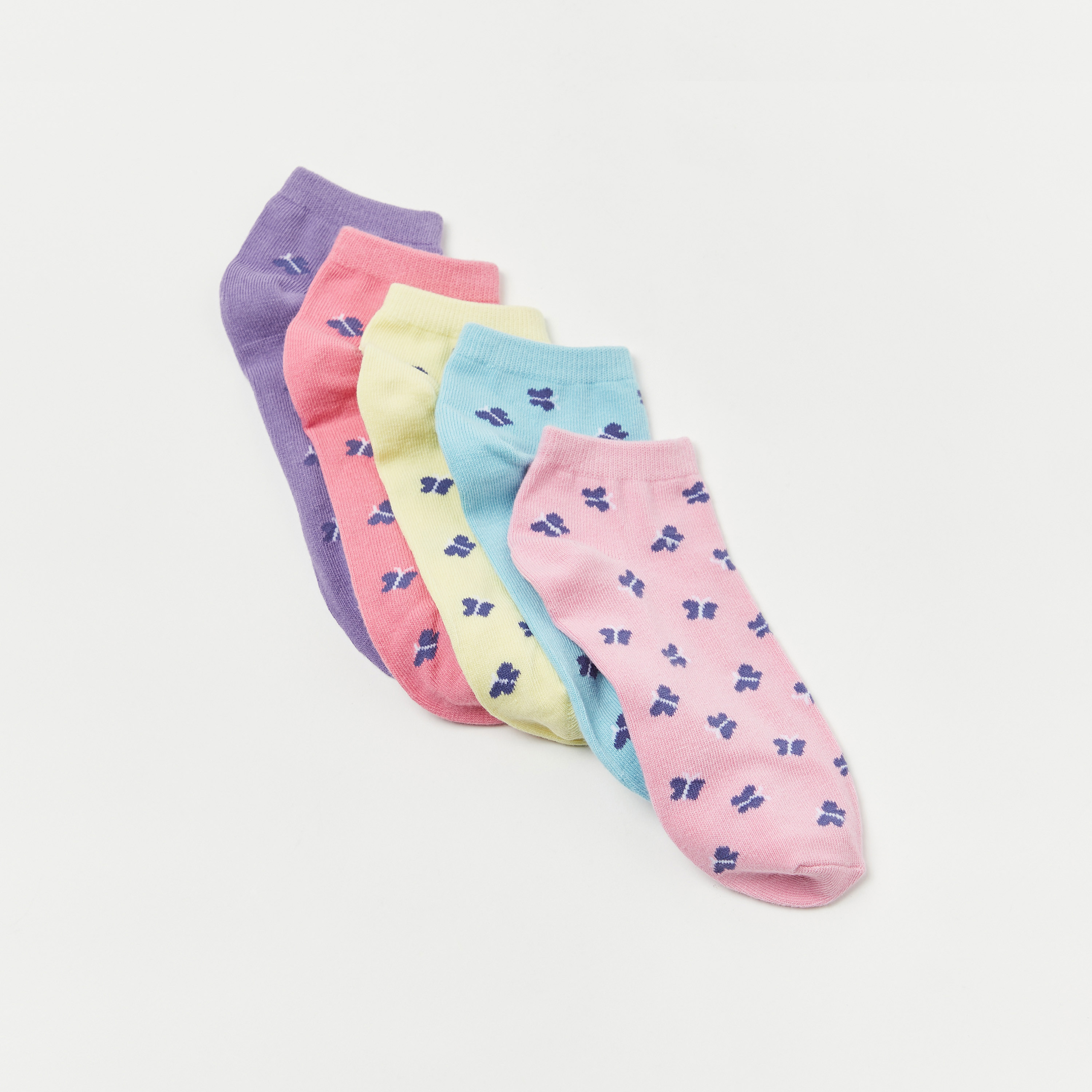 Gloo Butterfly Print Socks - Set of 5-girls-accessories-socks-image-2
