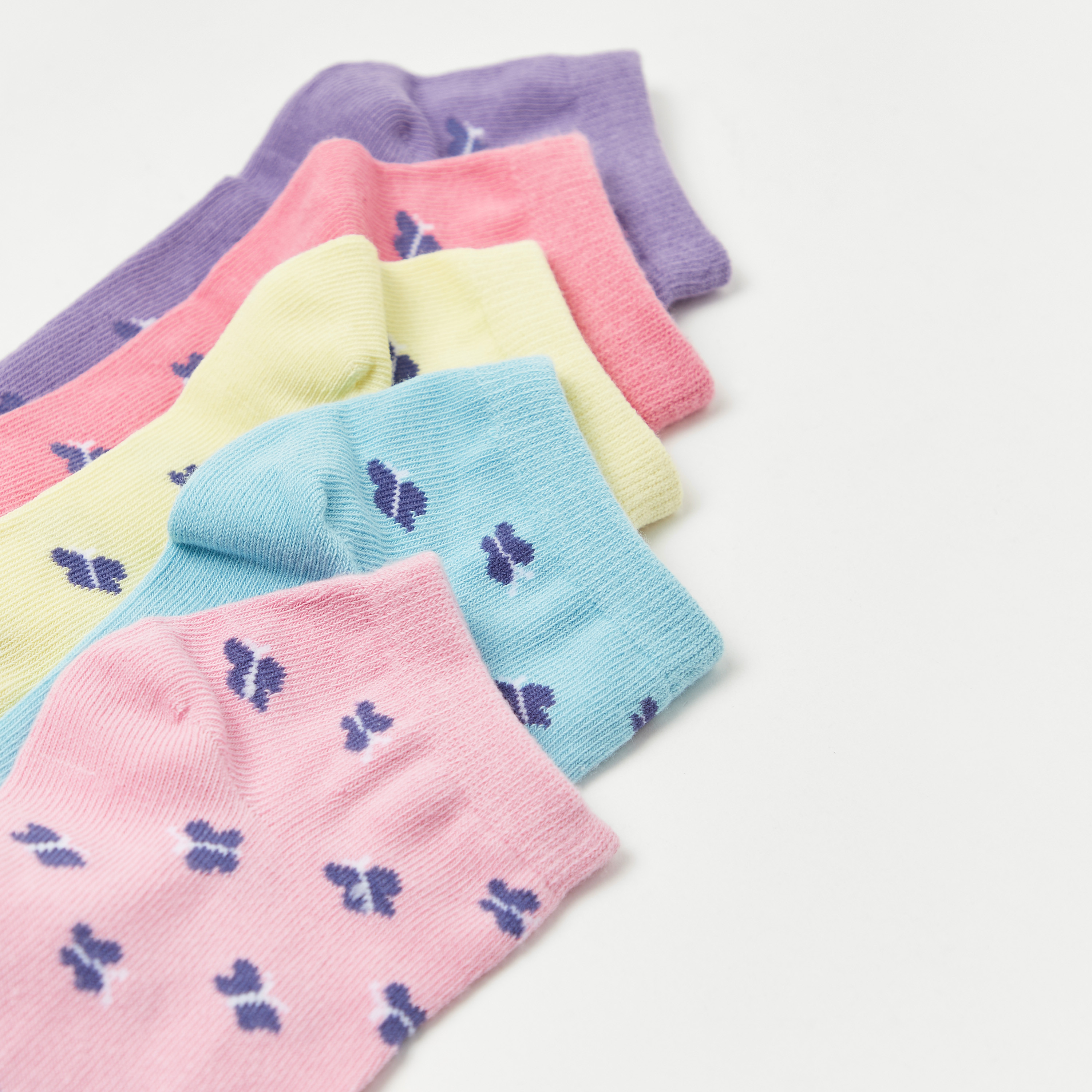 Gloo Butterfly Print Socks - Set of 5-girls-accessories-socks-image-3