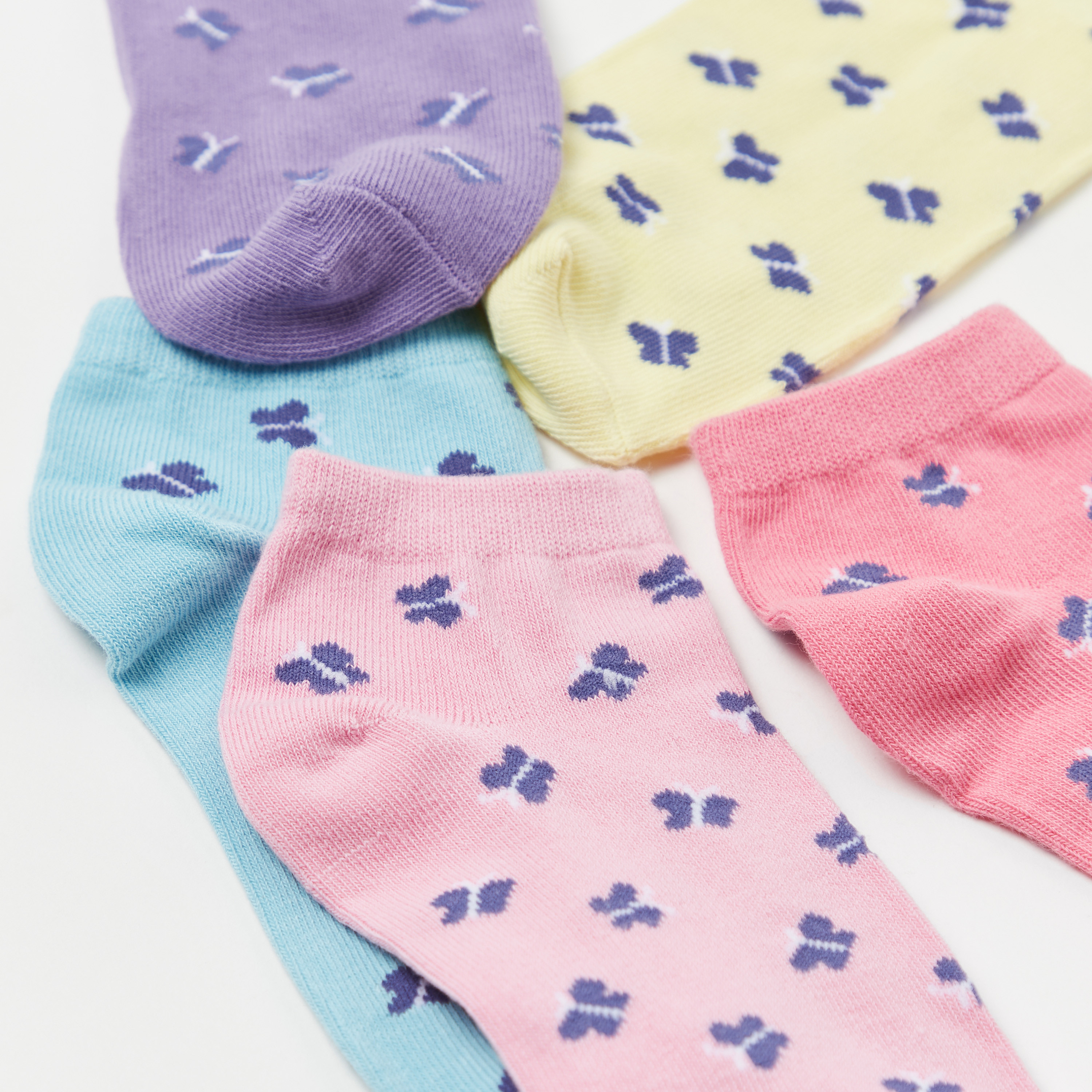 Gloo Butterfly Print Socks - Set of 5-girls-accessories-socks-image-4