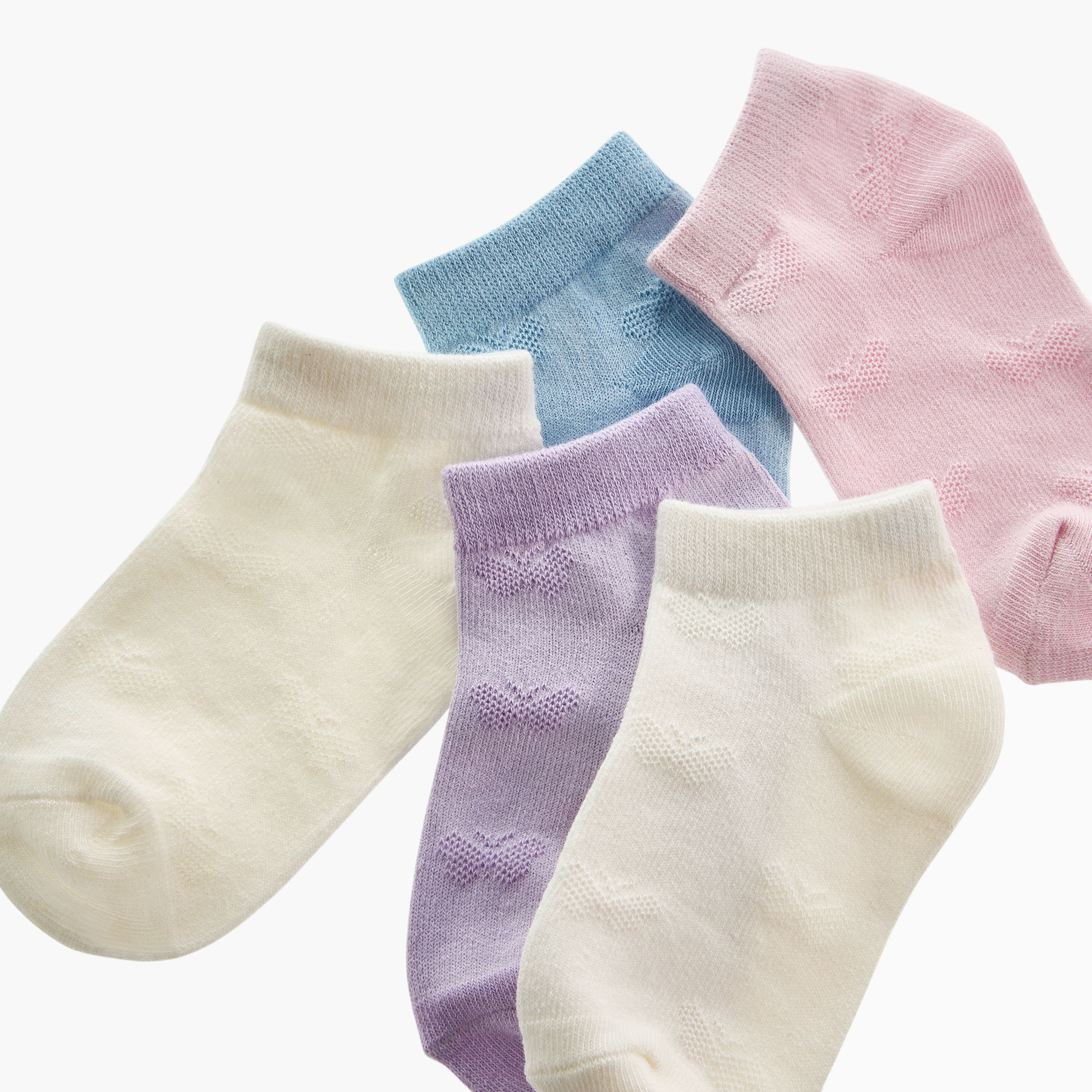 Gloo Textured Ankle Length Socks - Set of 5-girls-accessories-socks-image-3