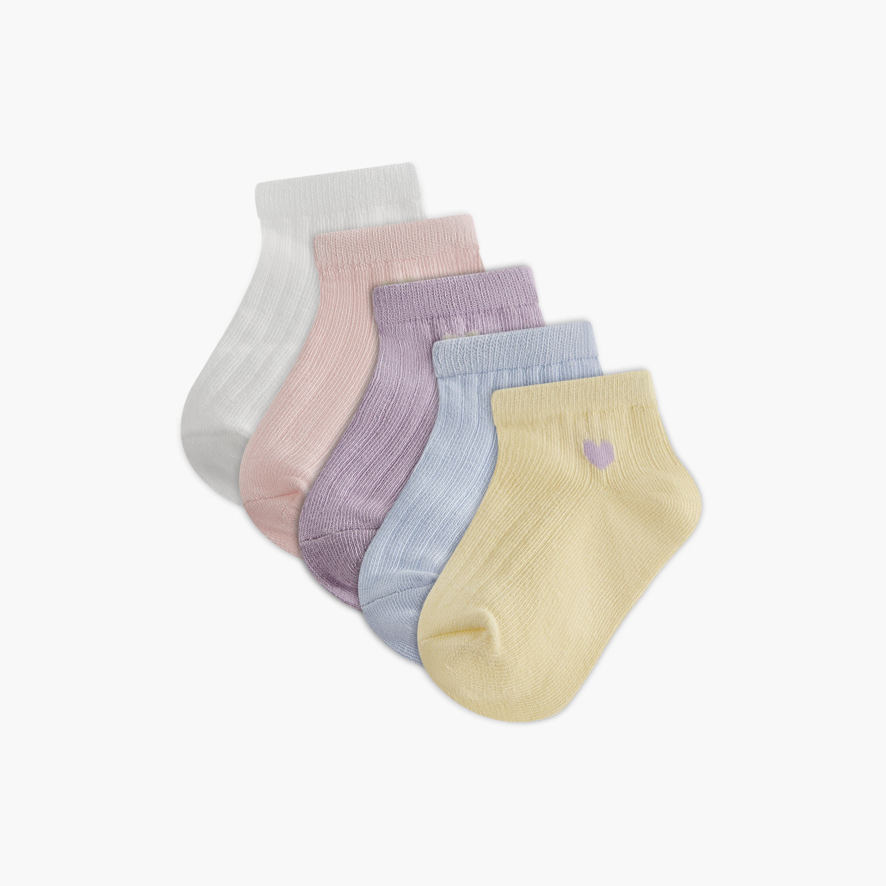 Gloo Ribbed Ankle Length Socks - Set of 5-girls-accessories-socks-image-1