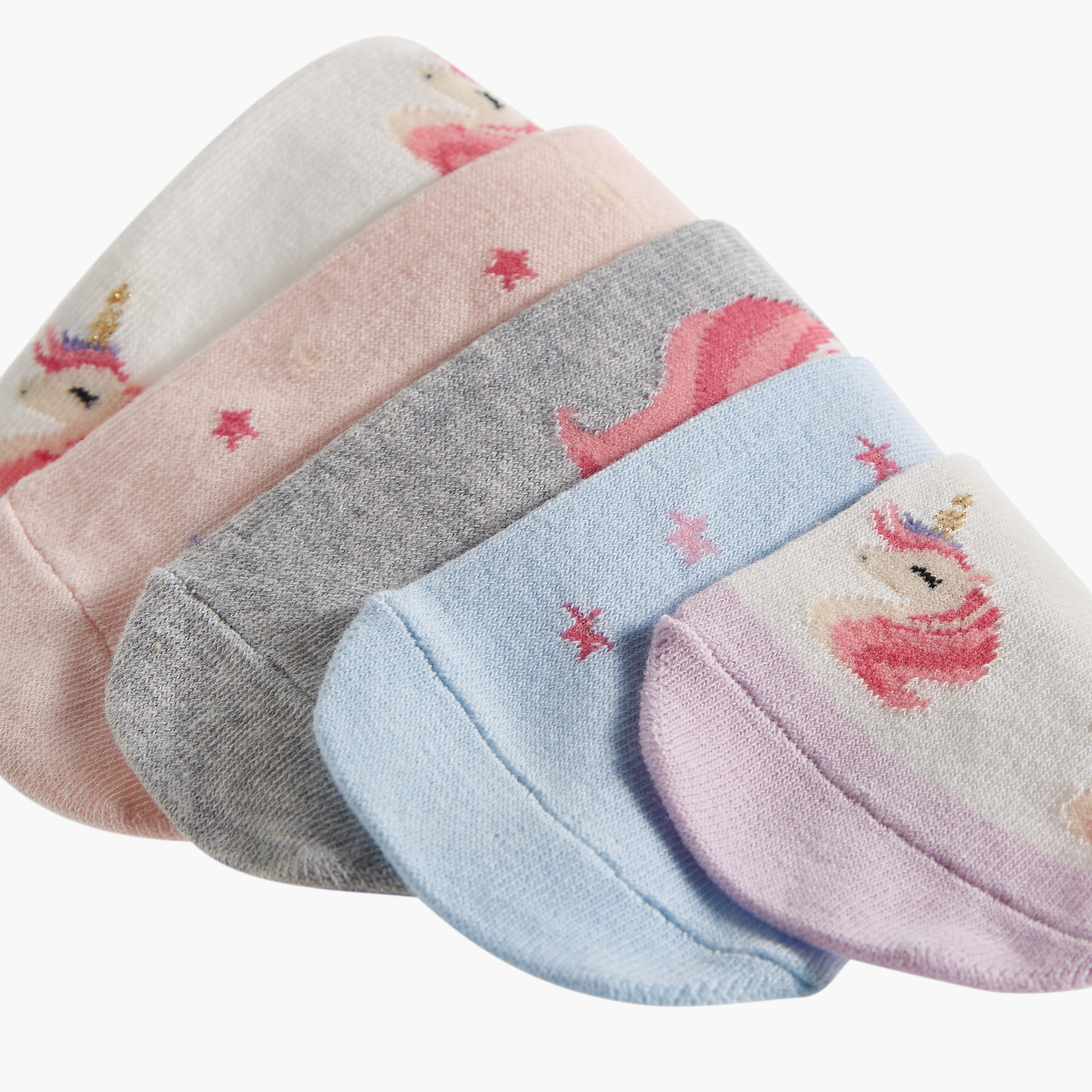 Gloo Unicorn Print Ankle Length Socks - Set of 6-girls-accessories-socks-image-3