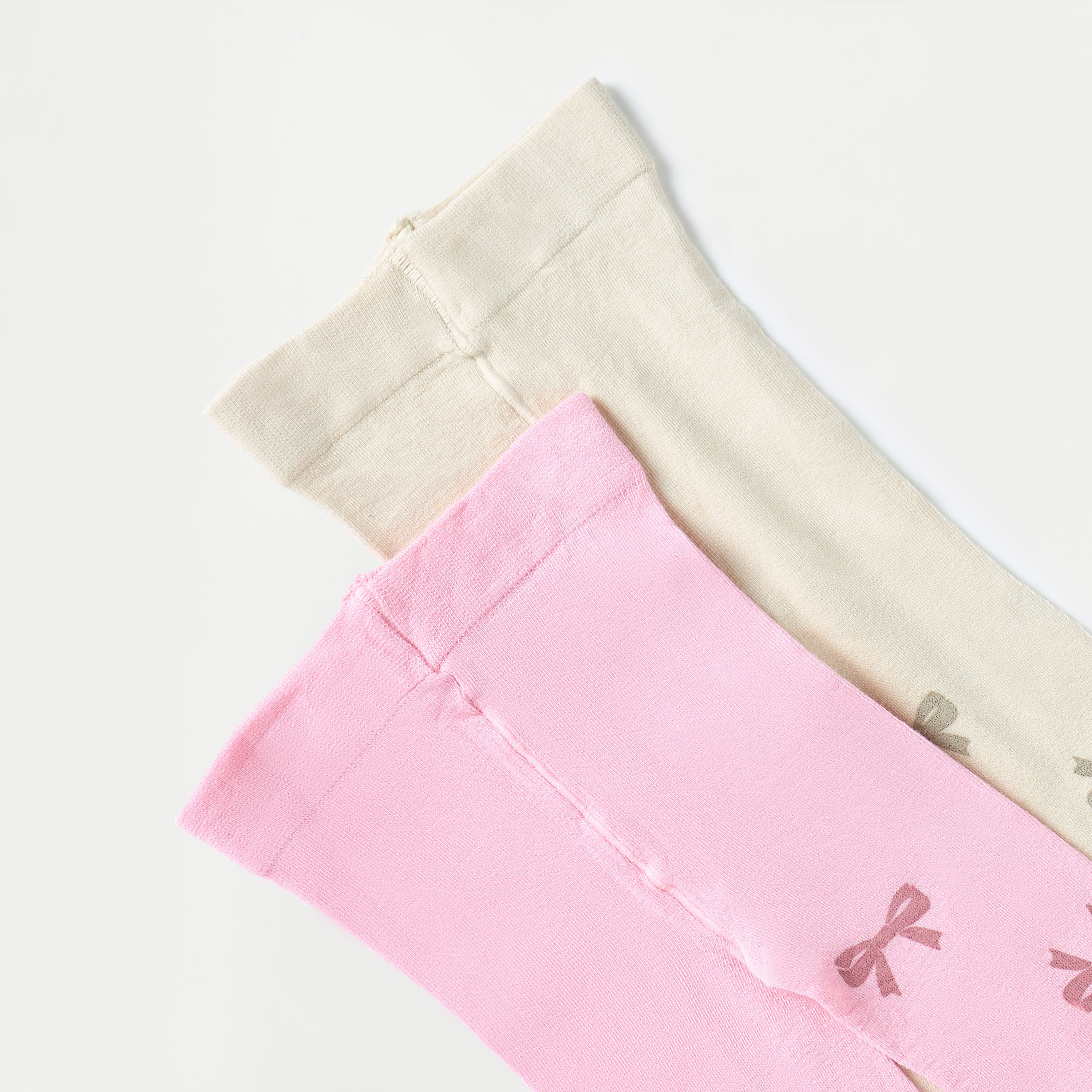 Juniors Bow Print Tights - Set of 2-baby-girls-accessories-socks-image-2