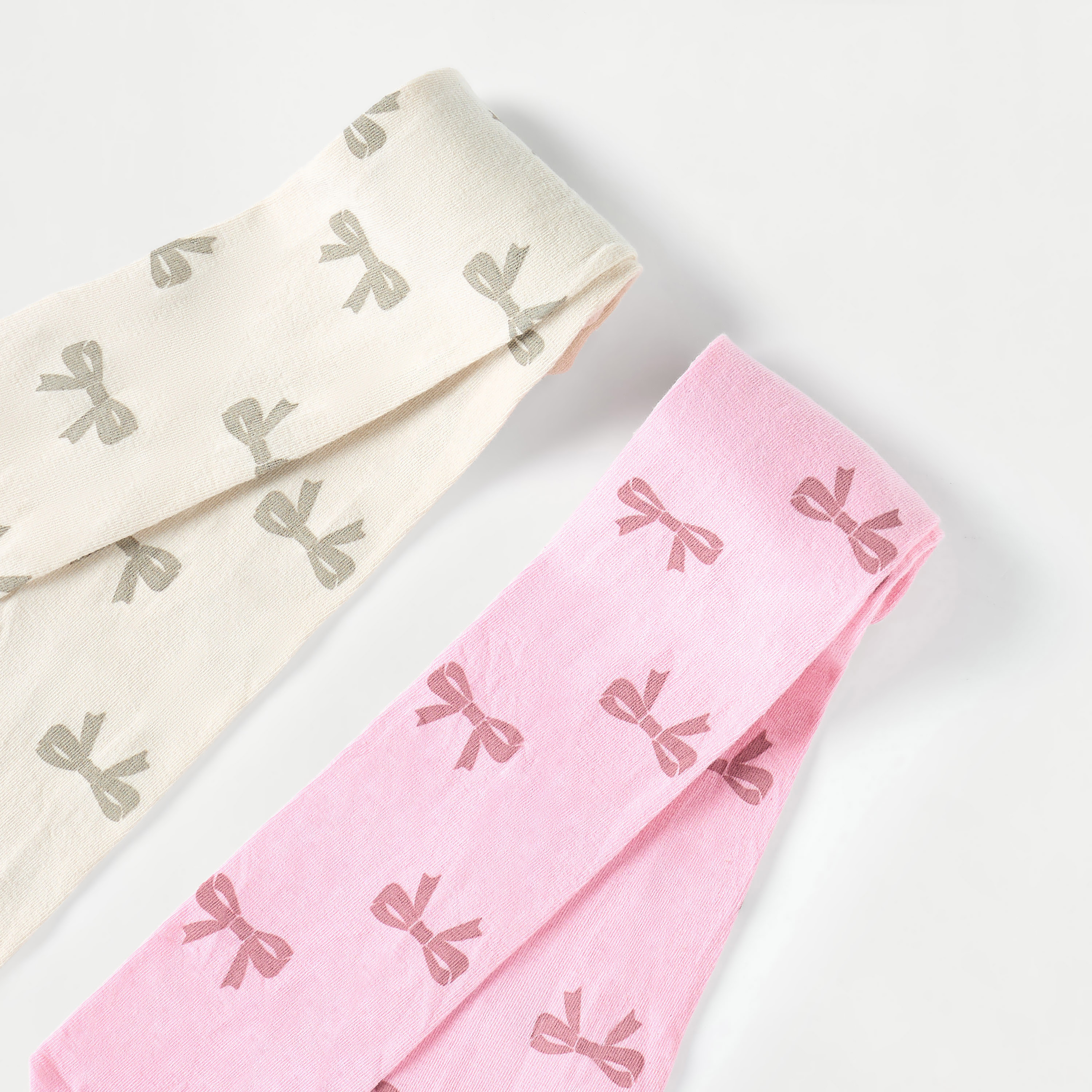 Juniors Bow Print Tights - Set of 2-baby-girls-accessories-socks-image-3