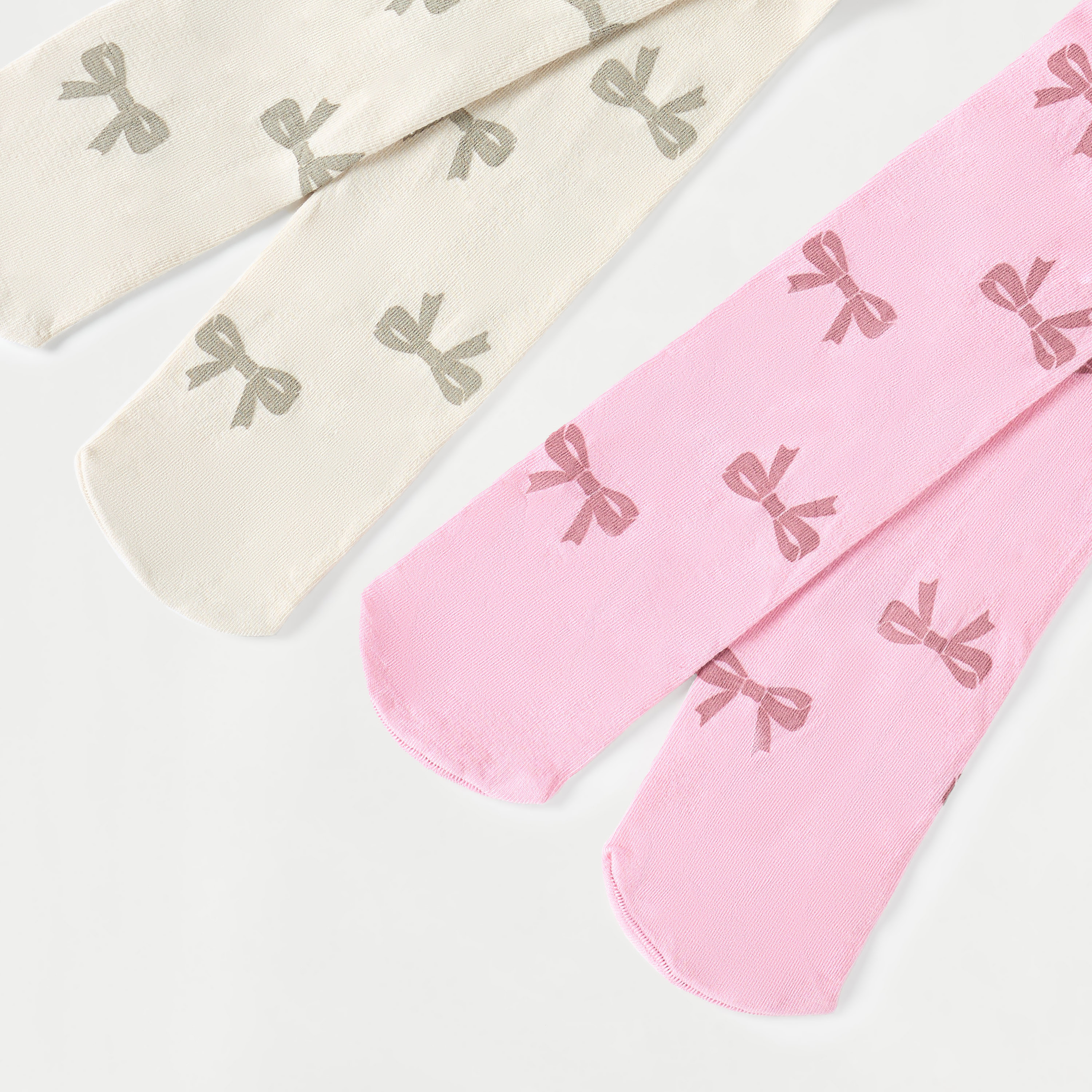 Juniors Bow Print Tights - Set of 2-baby-girls-accessories-socks-image-4
