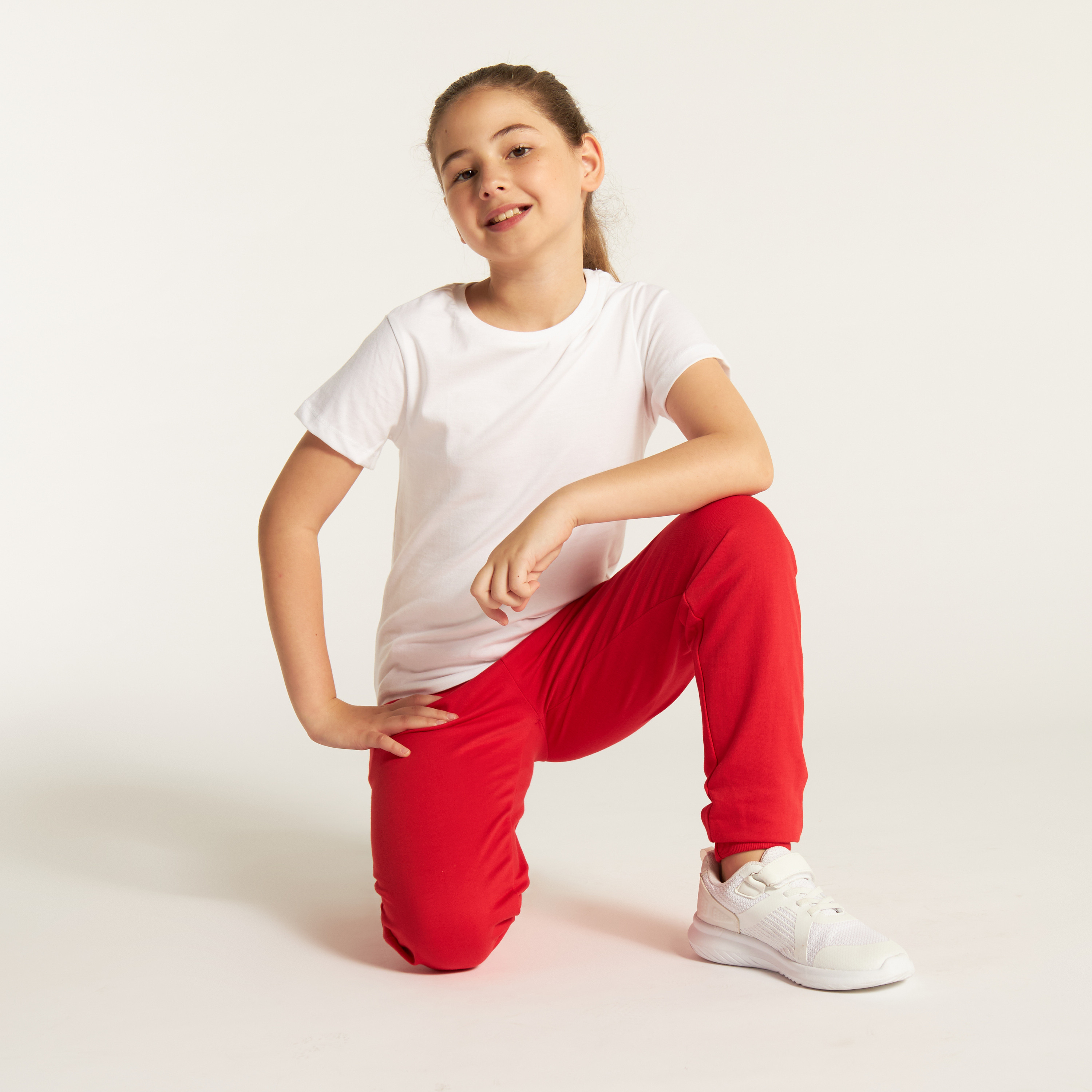 Set of 2- Juniors Solid Crew Neck T-shirt with Short Sleeves-girls-clothing-tshirts-image-2