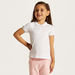 Juniors Solid Polo T-shirt with Scalloped Detail and Short Sleeves-Tops-thumbnailMobile-1