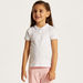 Juniors Solid Polo T-shirt with Scalloped Detail and Short Sleeves-Tops-thumbnailMobile-2