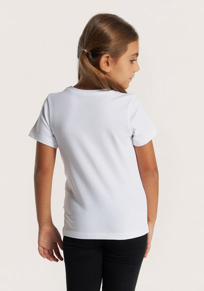 Juniors Solid Crew Neck T-shirt with Short Sleeves-Tops-image-3