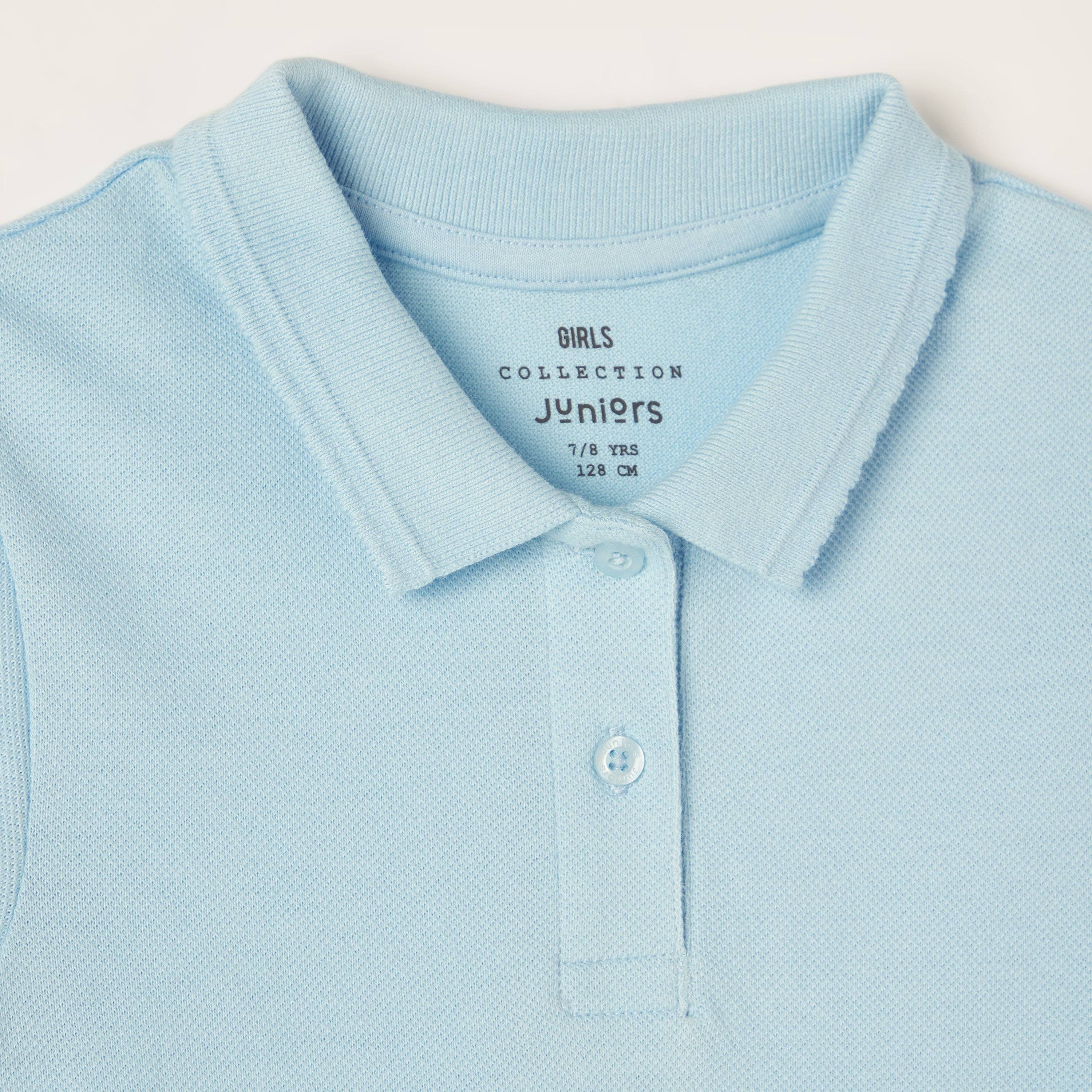 Juniors Solid Short Sleeves Polo T-shirt-girls-clothing-tshirts-image-2