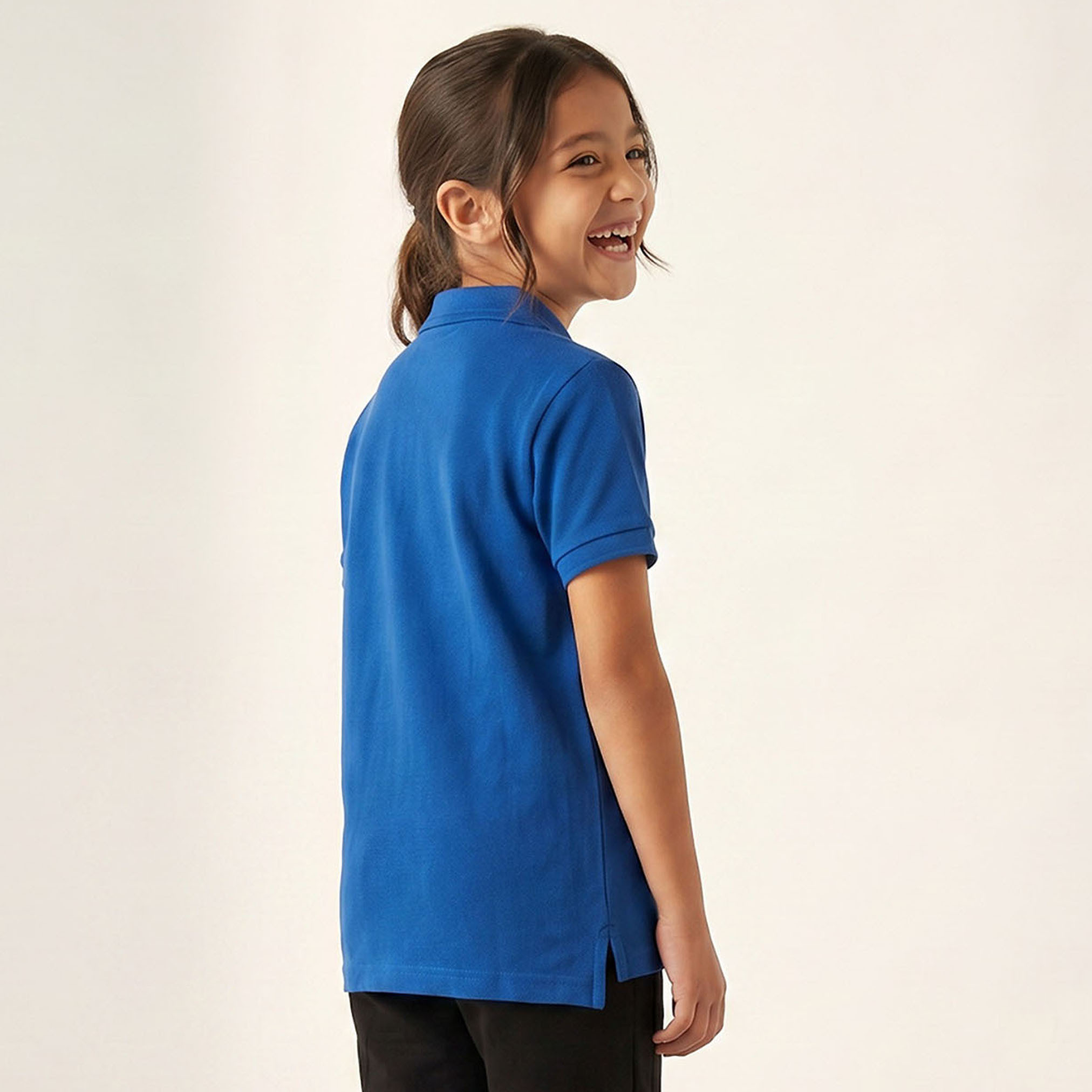 Juniors Solid Short Sleeves Polo T-shirt-girls-clothing-schoolwear-tshirts-image-3