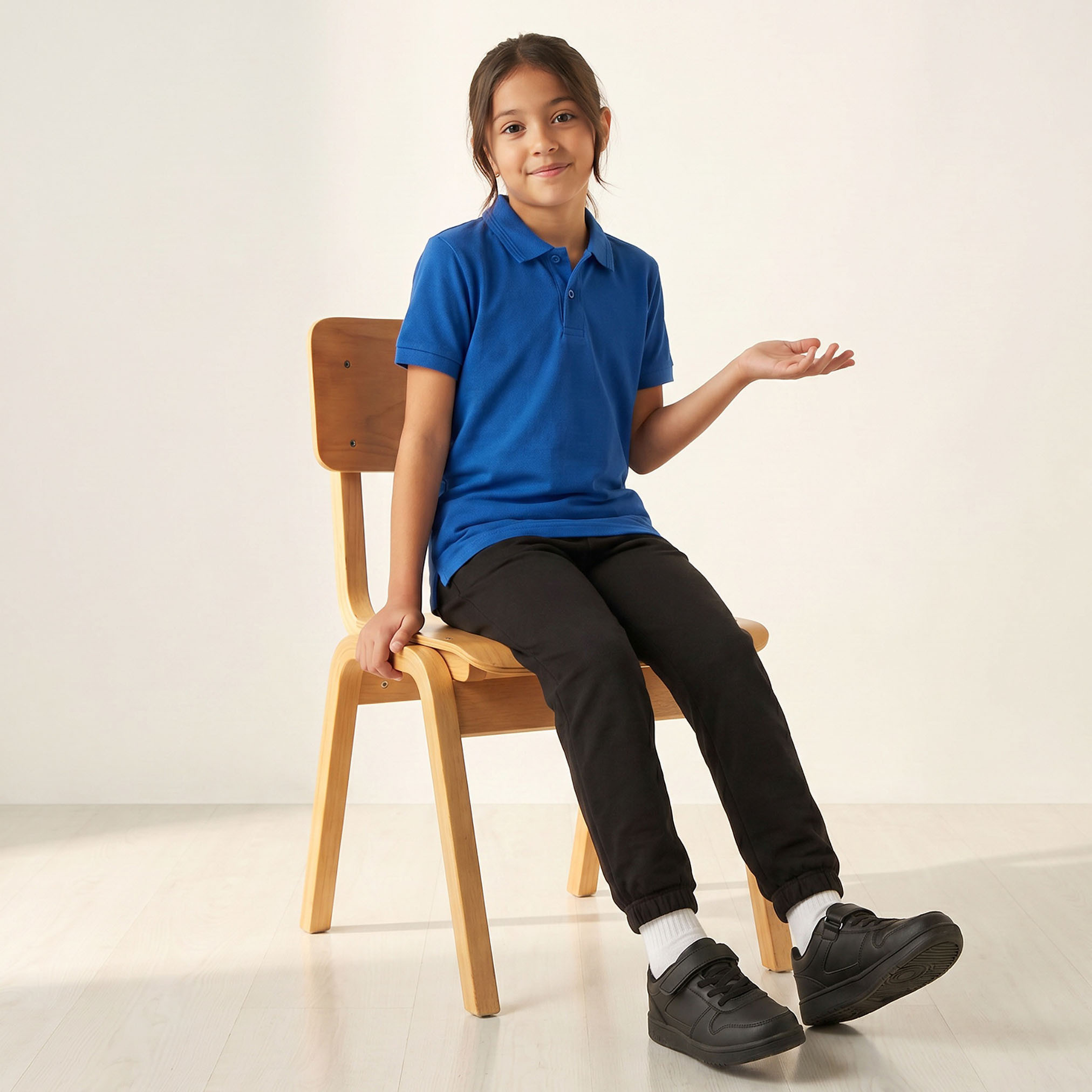 Juniors Solid Short Sleeves Polo T-shirt-girls-clothing-schoolwear-tshirts-image-5