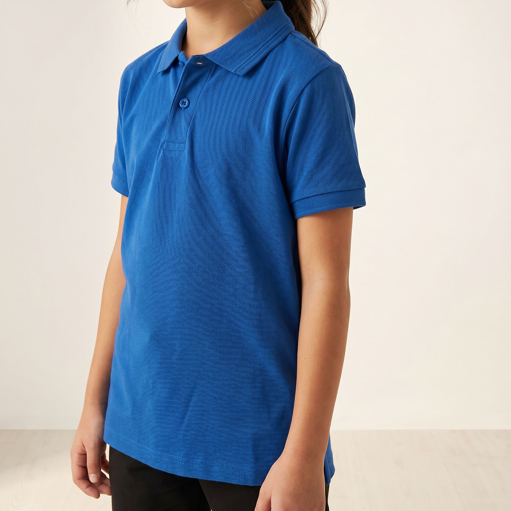 Juniors Solid Short Sleeves Polo T-shirt-girls-clothing-schoolwear-tshirts-image-6