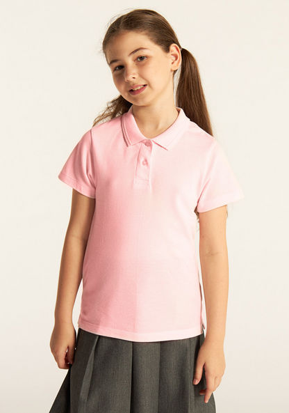Juniors Solid Short Sleeves Polo T-shirt