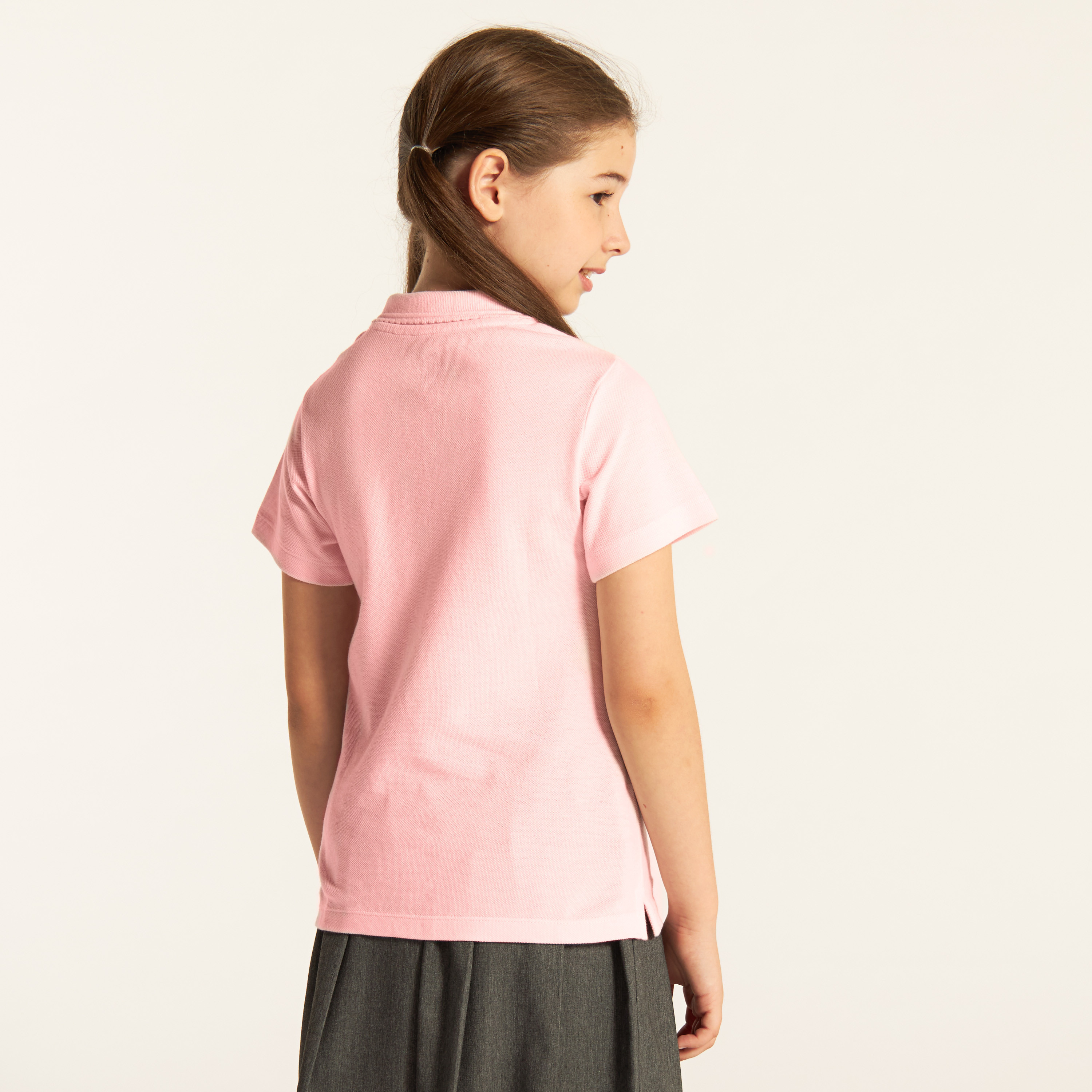 تيشيرت بولو سادة بأكمام قصيرة من جونيورز-girls-clothing-tshirts-image-1