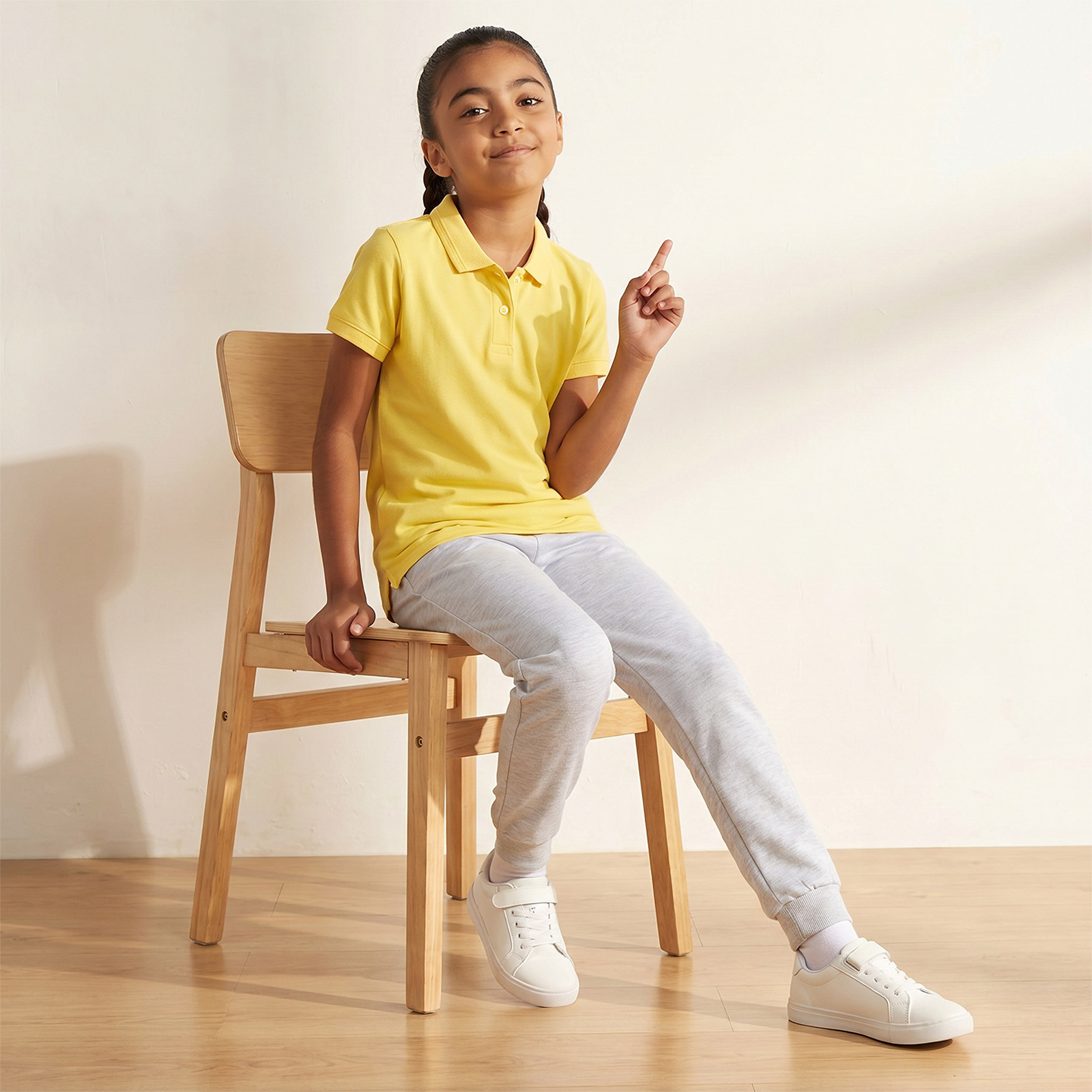 تيشيرت بولو سادة بأكمام قصيرة من جونيورز-girls-clothing-schoolwear-tshirts-image-6