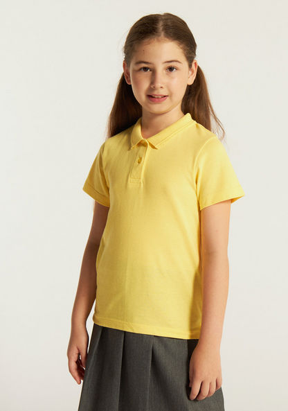Juniors Solid Short Sleeves Polo T-shirt-T Shirts-image-1