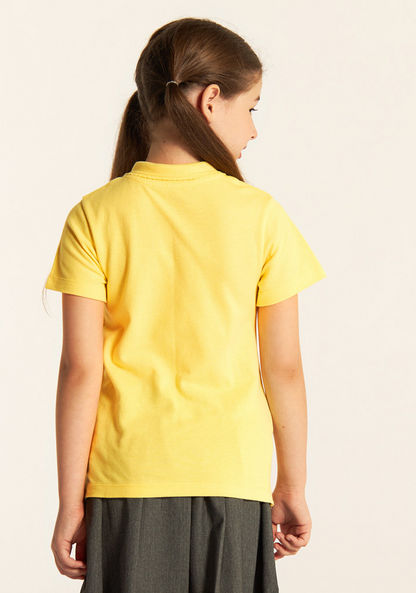 Juniors Solid Short Sleeves Polo T-shirt-T Shirts-image-3
