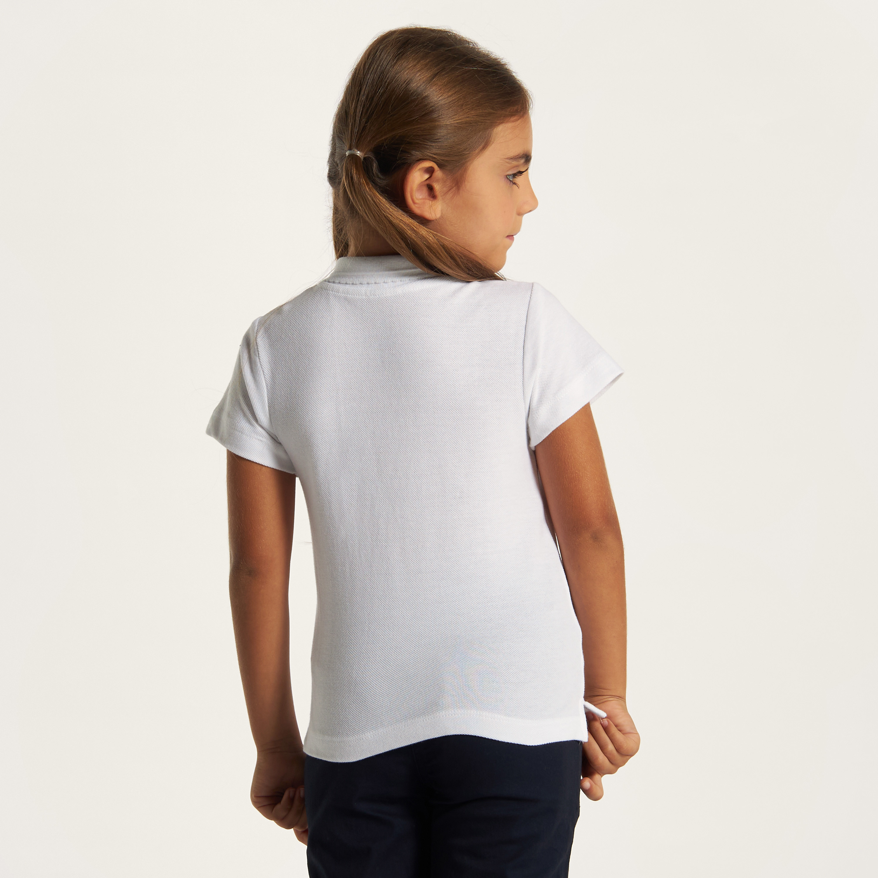 تيشيرت بولو سادة بأكمام قصيرة من جونيورز-girls-clothing-tshirts-image-2