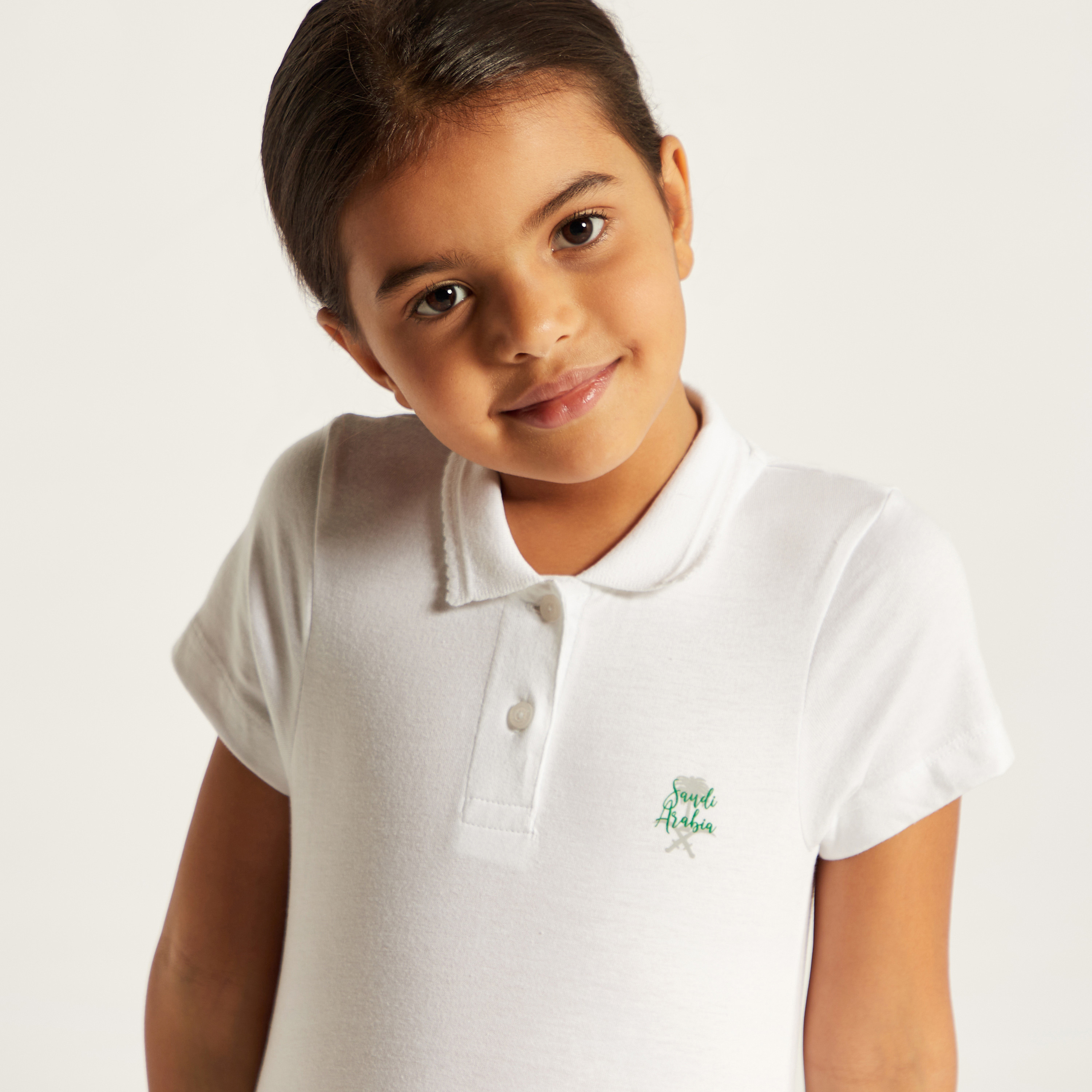 Juniors Solid Polo T-shirt with Short Sleeves-girls-clothing-tshirts-image-4