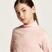 Juniors Solid Turtle Neck T-shirt with Long Sleeves-Tops-thumbnail-2