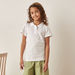 Juniors Solid Polo T-shirt with Short Sleeves-Tops-thumbnailMobile-0