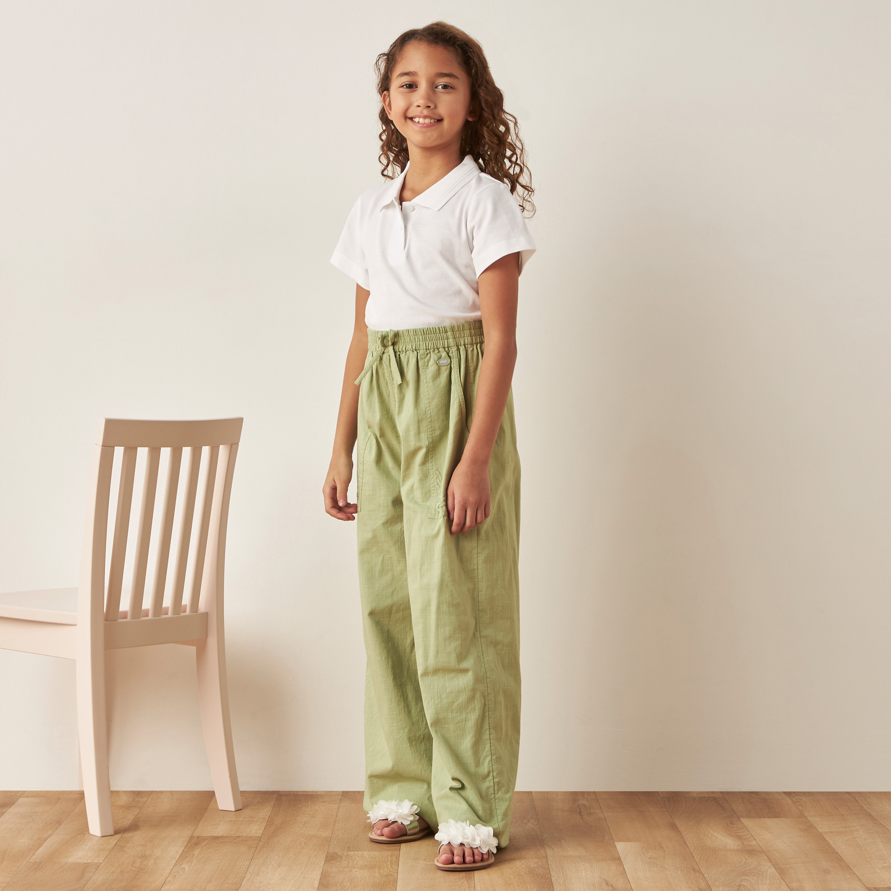 تيشيرت بولو سادة بأكمام قصيرة من جونيورز-girls-clothing-tshirts-image-3