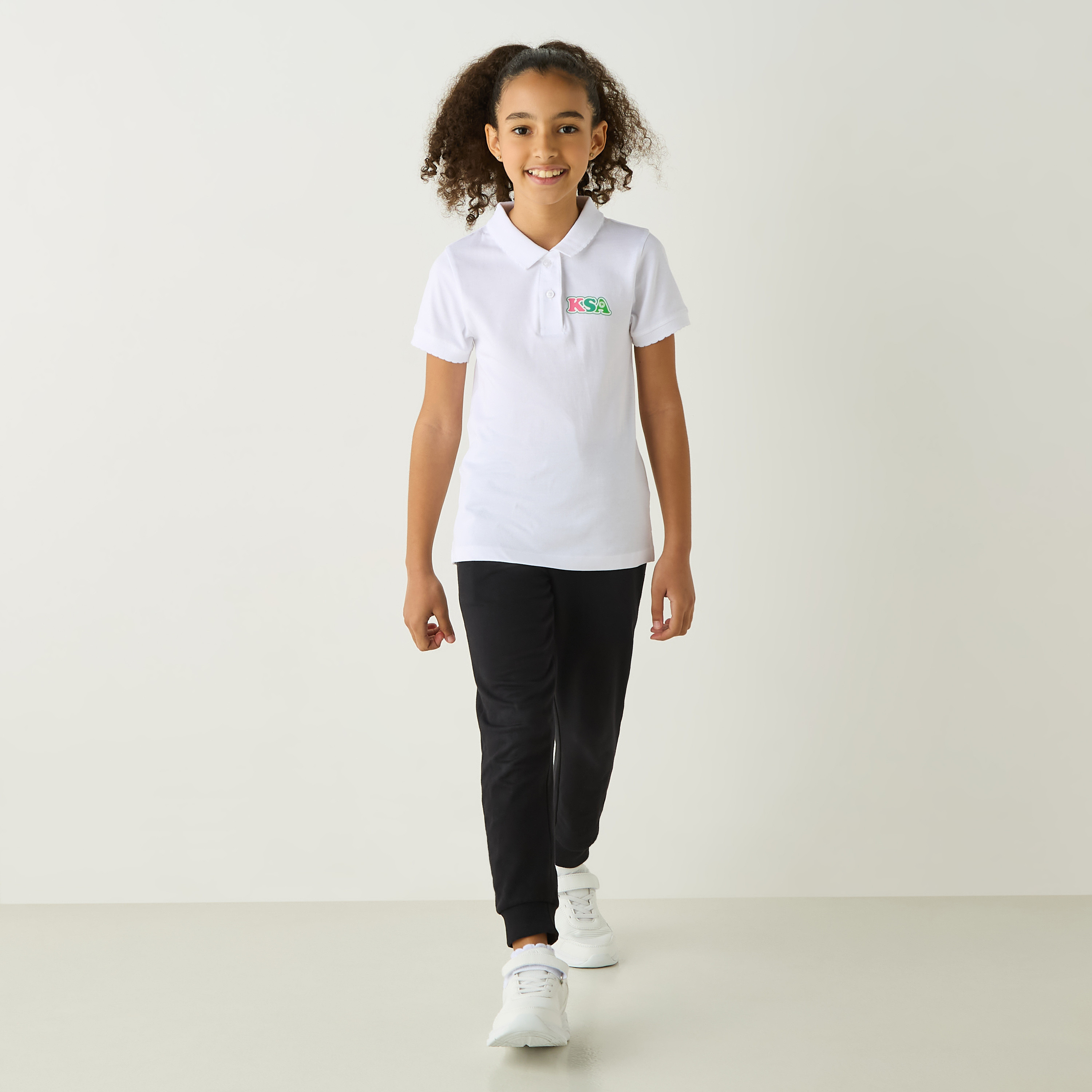 تيشيرت بولو بأكمام قصيرة وطبعات من جونيورز-girls-clothing-schoolwear-tshirts-image-2
