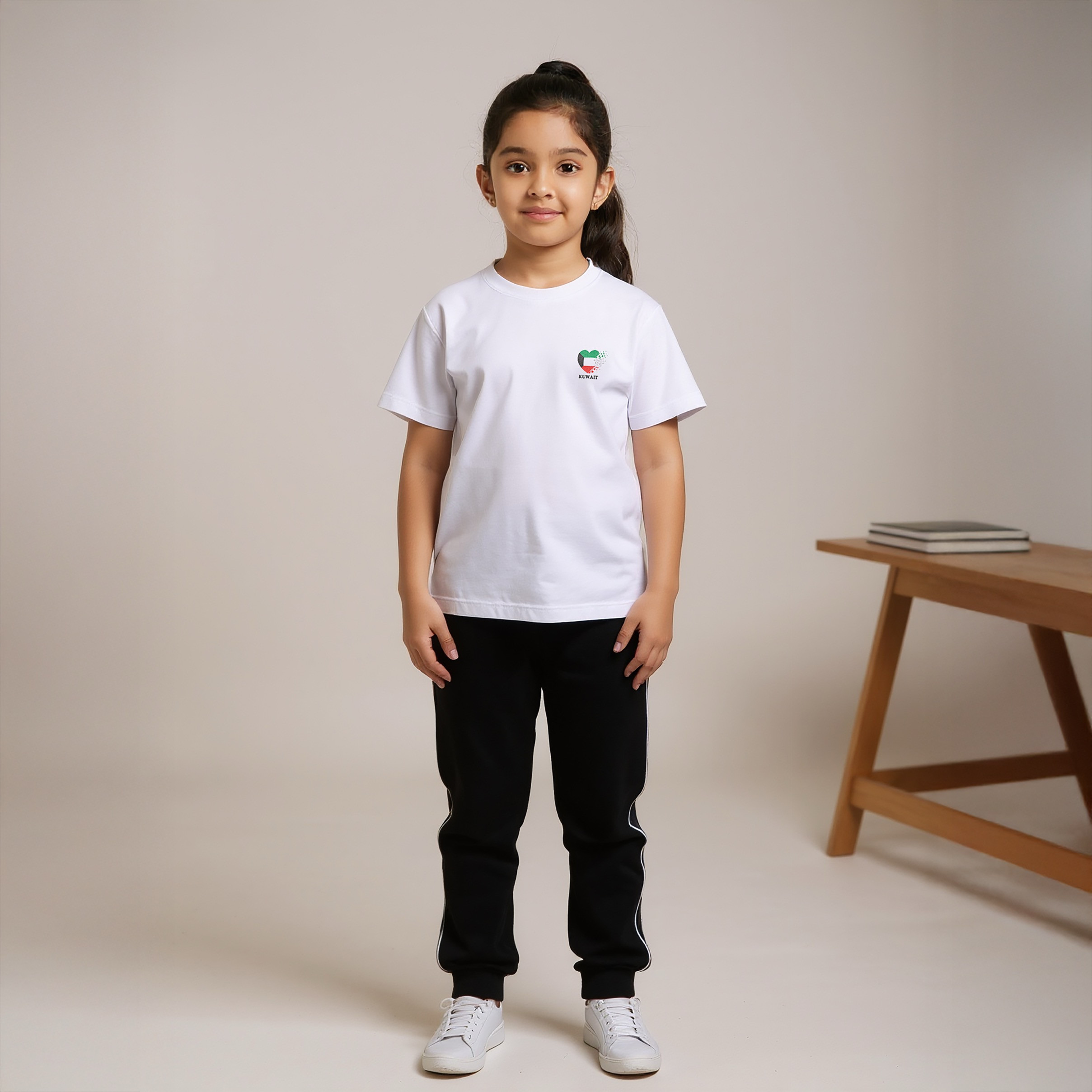Juniors Kuwait National Day Print T-shirt with Short Sleeves-girls-clothing-schoolwear-tshirts-image-2