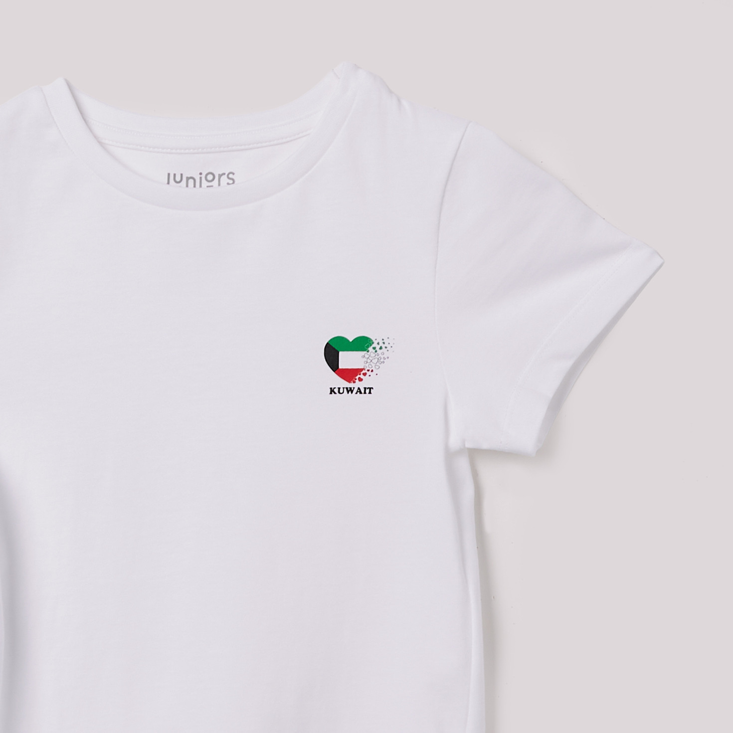 Juniors Kuwait National Day Print T-shirt with Short Sleeves-girls-clothing-schoolwear-tshirts-image-5