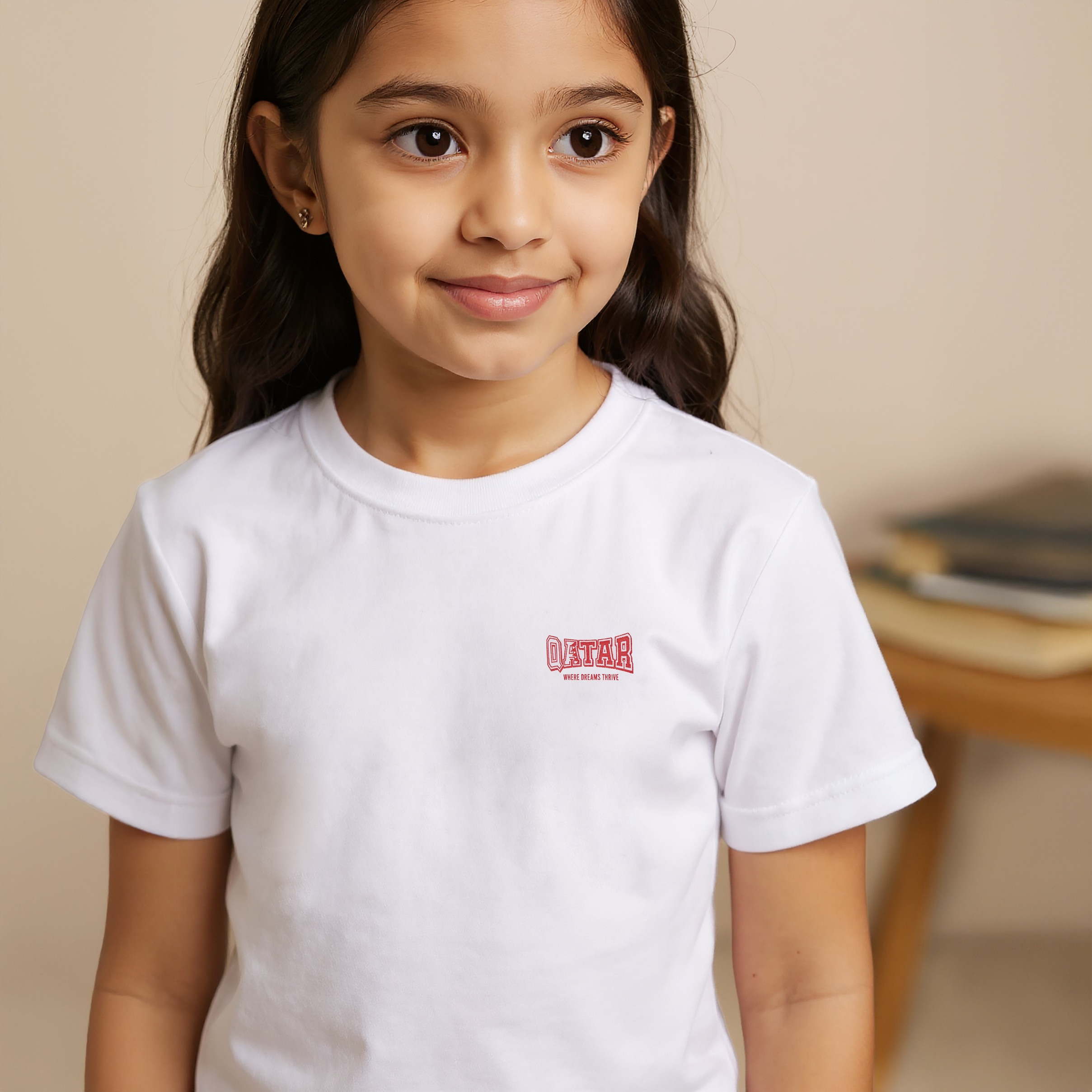 Juniors Printed T-shirt with Round Neck and Short Sleeves-girls-clothing-tshirts-image-4