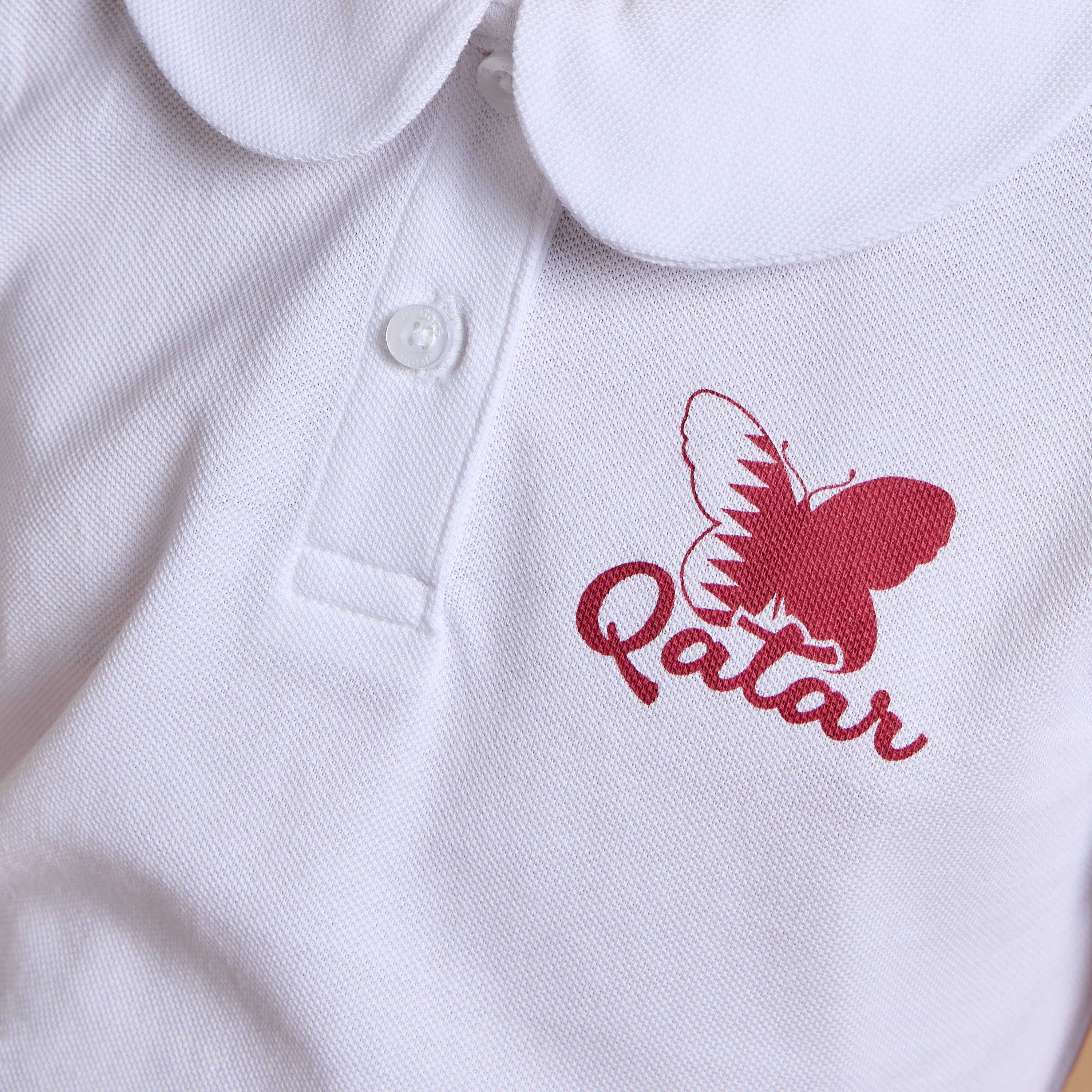 Juniors Qatar National Day Print Polo T-shirt with Short Sleeves-girls-clothing-schoolwear-tshirts-image-5