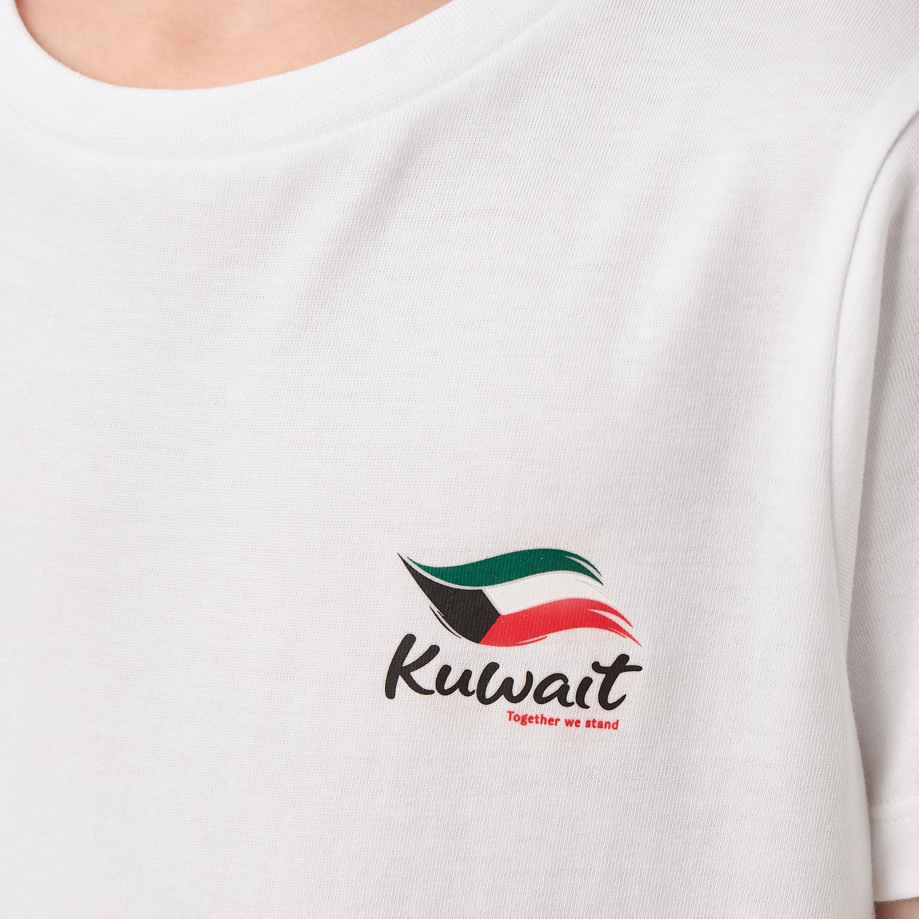 Juniors Crew Neck Short Sleeves T-shirt with Kuwait Print-girls-clothing-schoolwear-tshirts-image-5