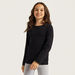 Juniors Solid Round Neck T-shirt with Long Sleeves-Tops-thumbnail-1