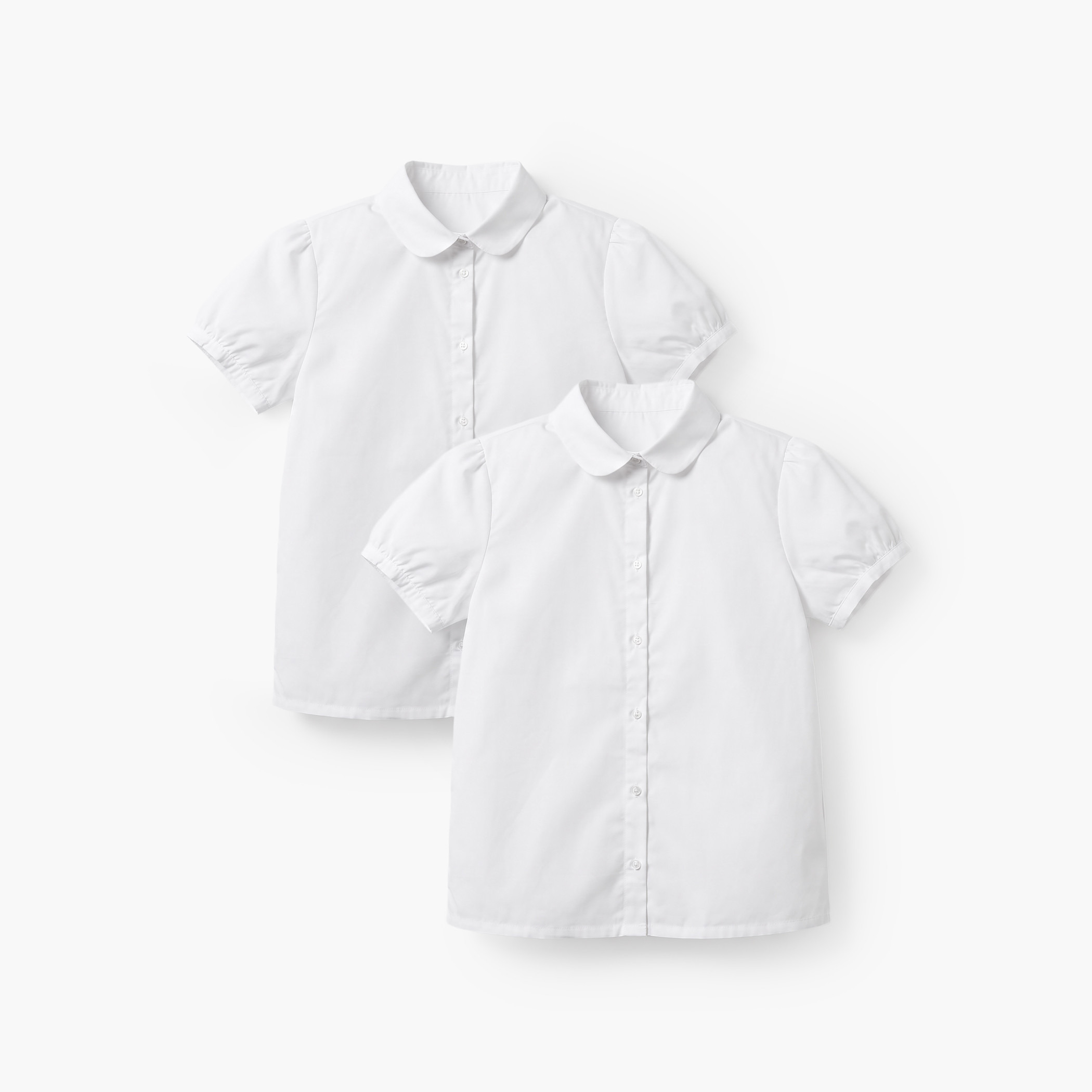 طقم قميص سادة من قطعتين بأزرار وأكمام منفوخة من جونيورز-girls-clothing-blousesandshirts-image-1
